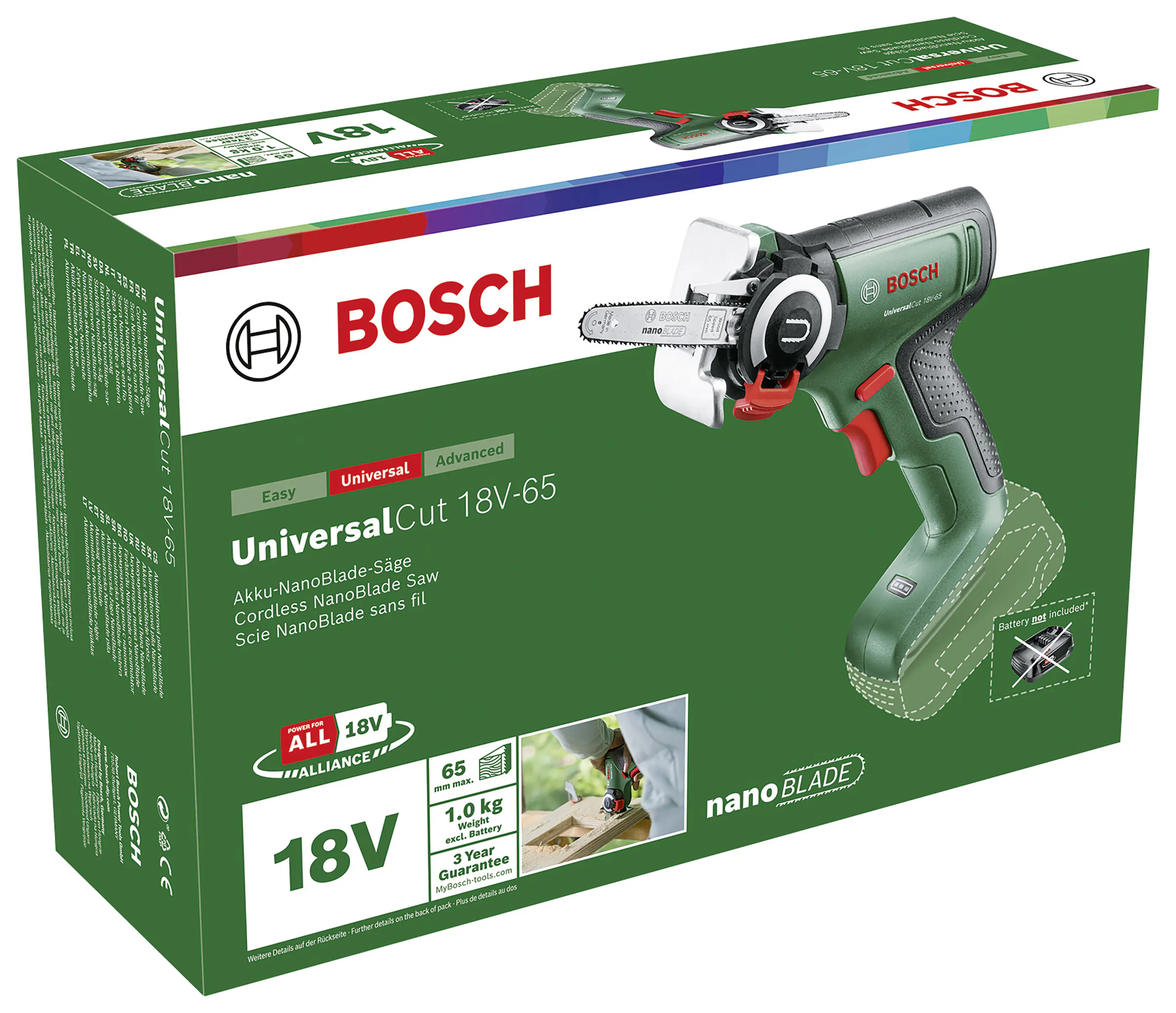 Bosch Akku-Säge UniversalCut 18V-65 Solo NanoBlade Bosch Akku-Säge UniversalCut 18V-65 Solo NanoBlade