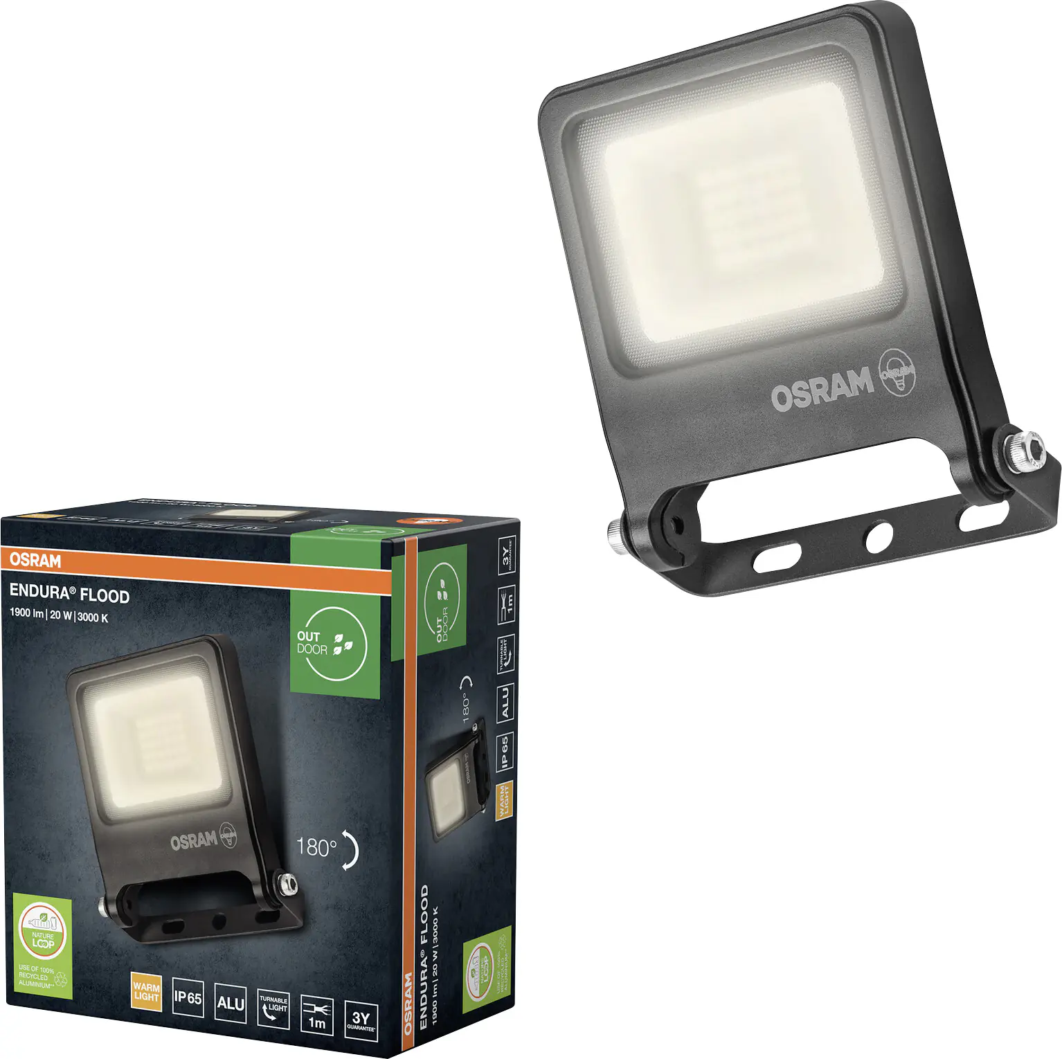 Osram Außenleuchte ENDURA Flood 20W PCR dunkelgrau warmweiß Osram Außenleuchte ENDURA Flood 20W PCR dunkelgrau warmweiß