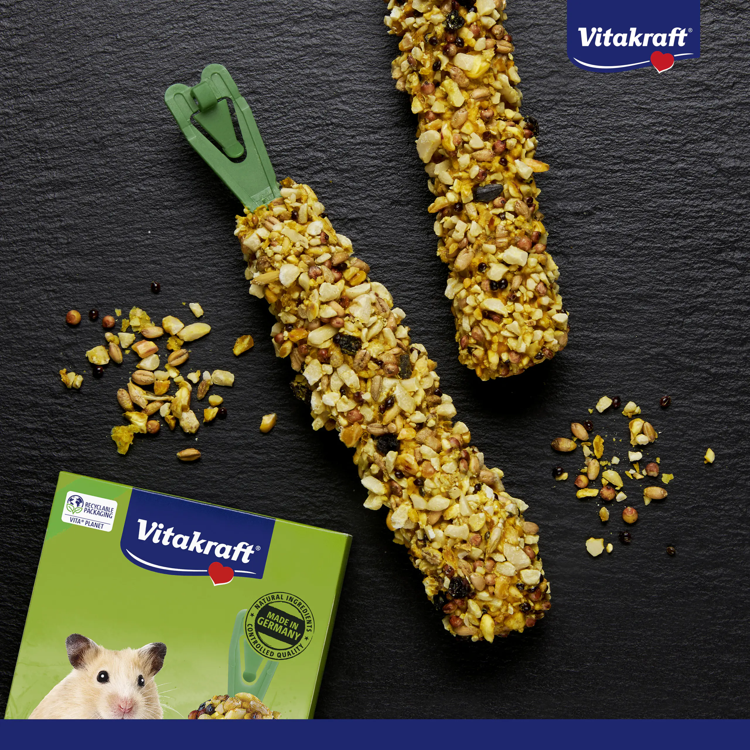 Vitakraft Nagerfutter Snack Kräcker 112 g Traube & Nuss 2 Stück
