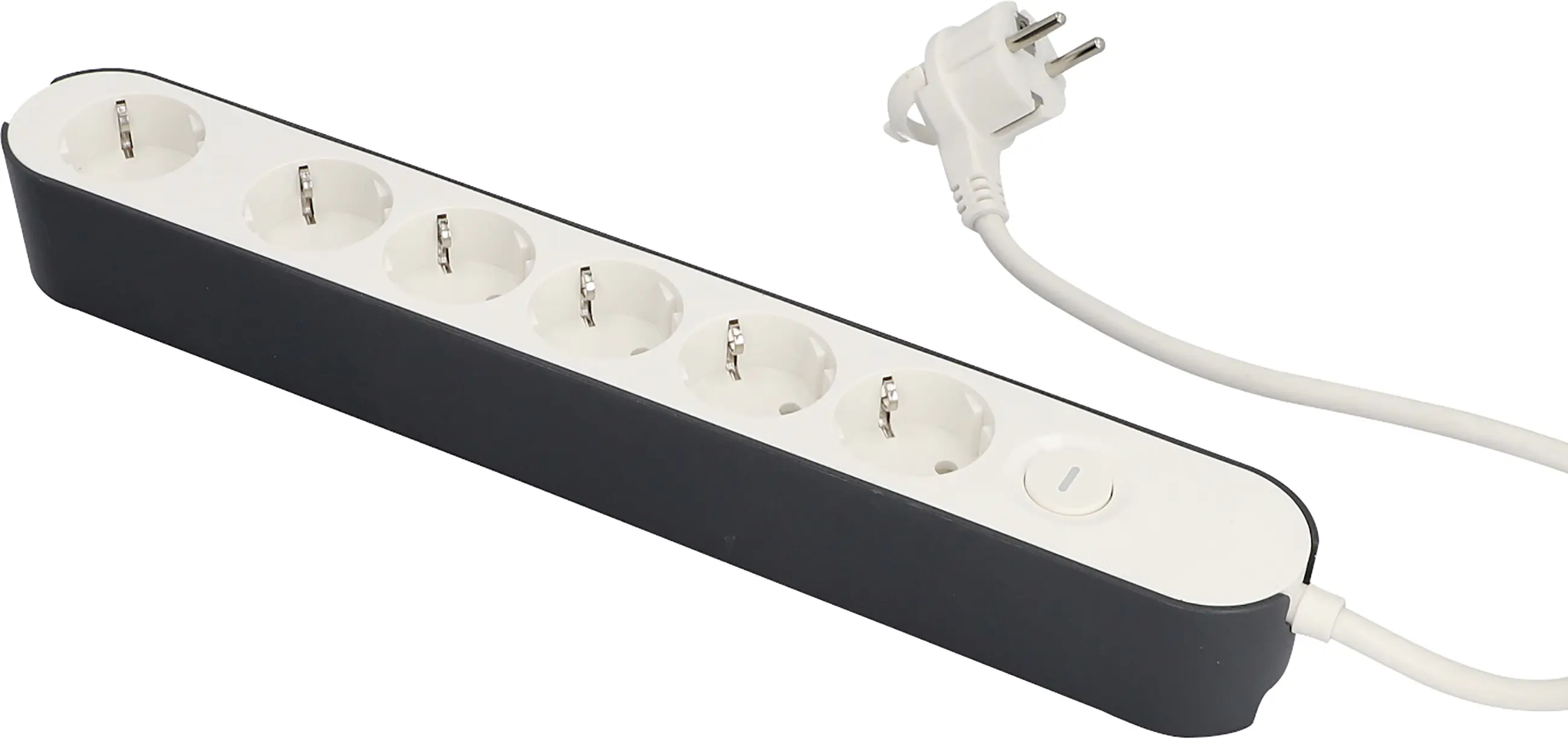 Unitec Tischsteckdose Greenline 6-fach 4,0 Meter mit Schalter weiß/anthrazit