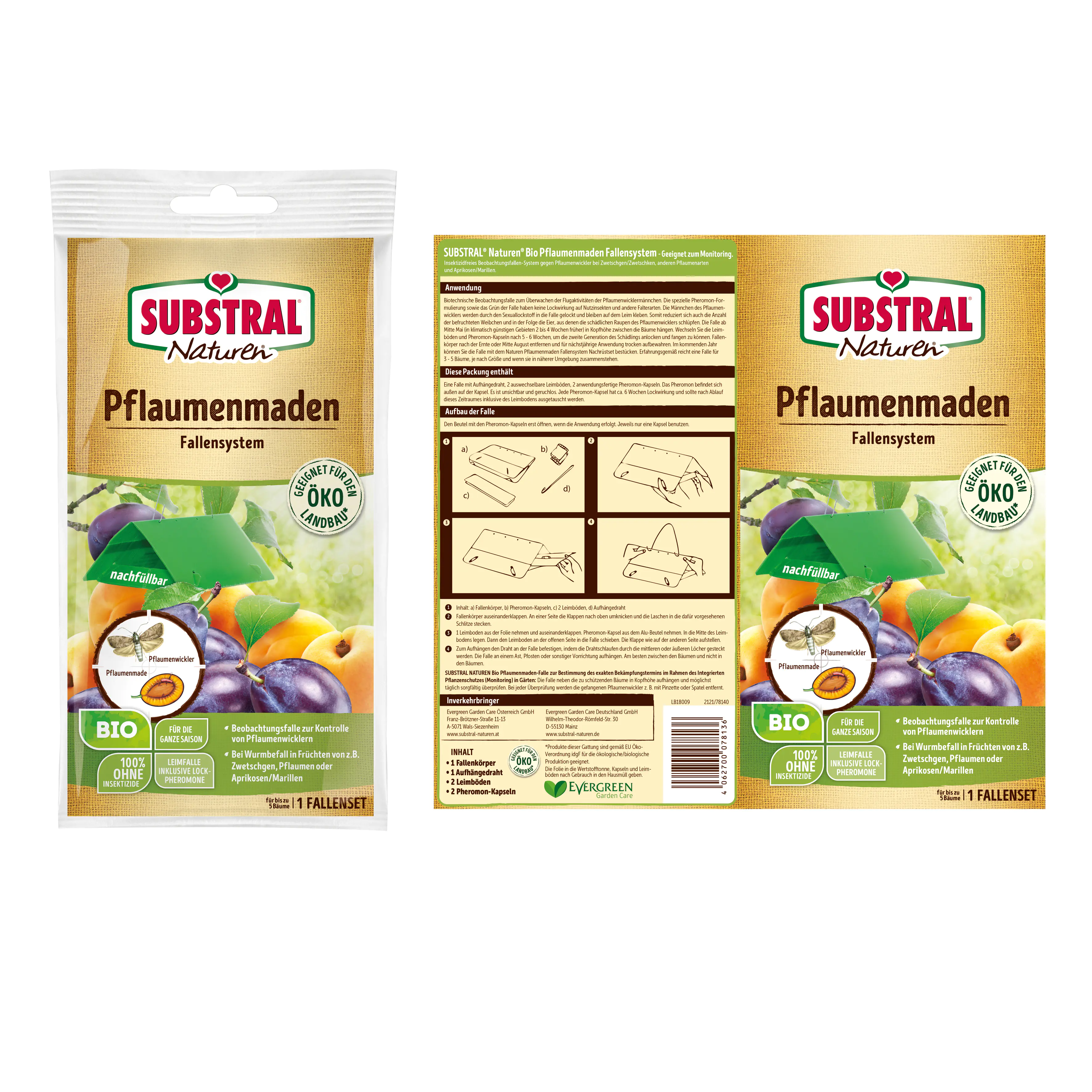 Naturen Pflaumenmadenfalle Fallensystem 1 Set