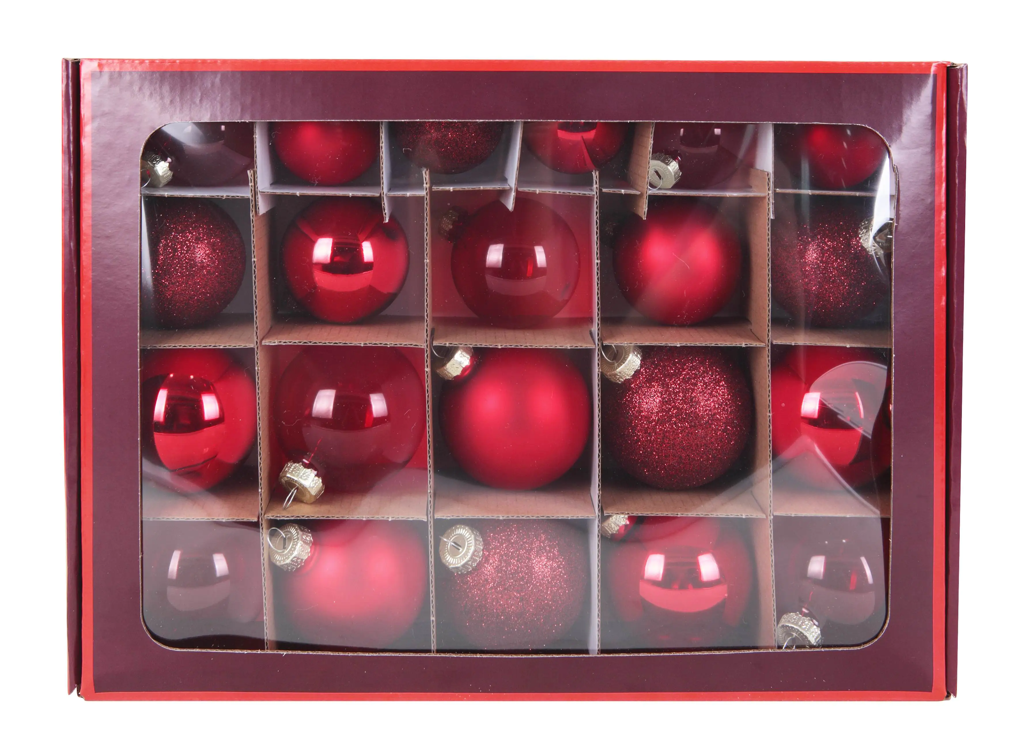 TrendLine Weihnachtskugeln aus Glas Ø 5/ 5,7/ 6,7 cm rot 42 Stück TrendLine Weihnachtskugeln aus Glas Ø 5/ 5,7/ 6,7 cm rot 42 Stück
