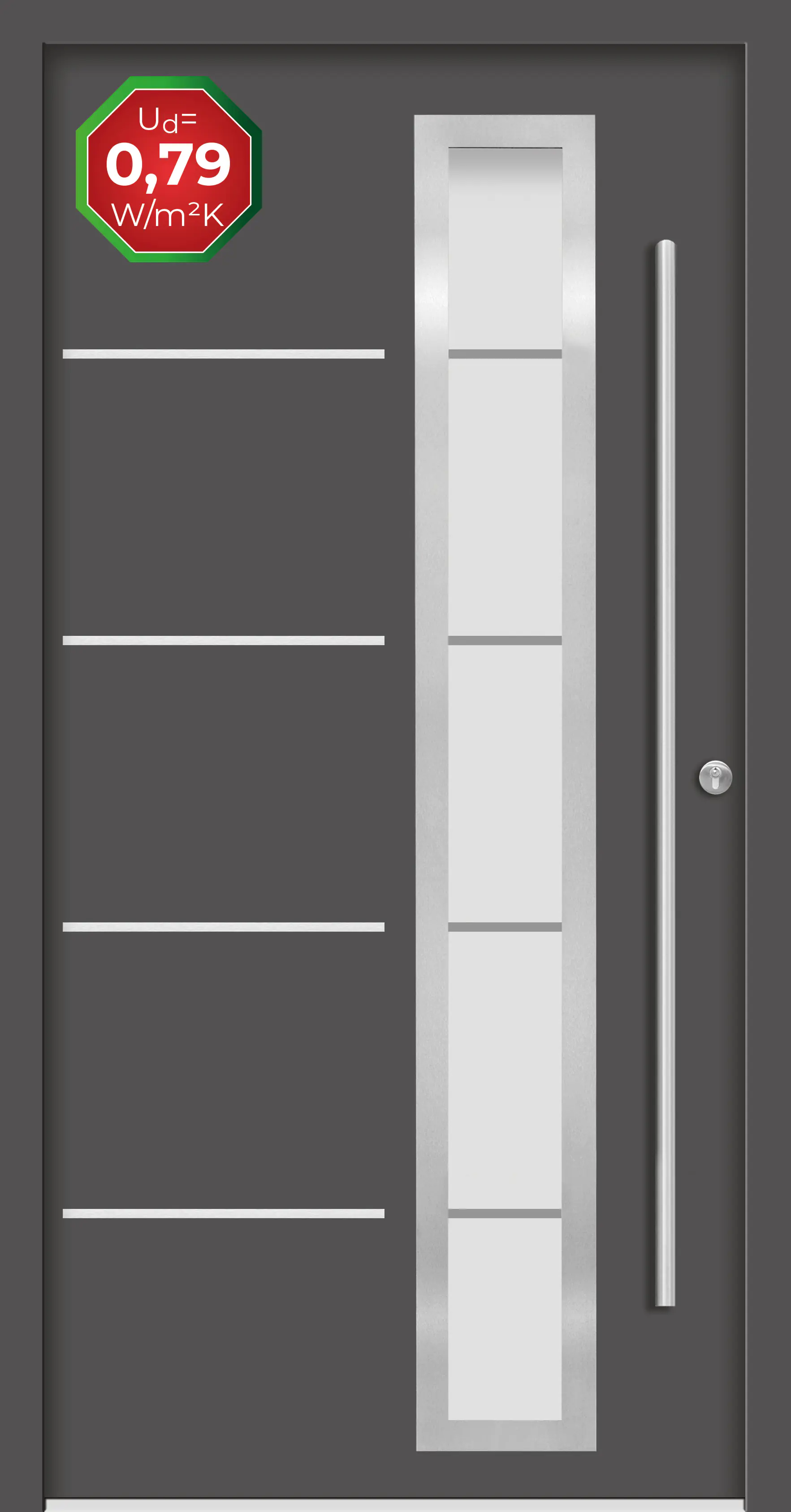 Splendoor Haustür Passivedoor Premium B06 Anthrazit DIN Rechts 100 x 210 cm