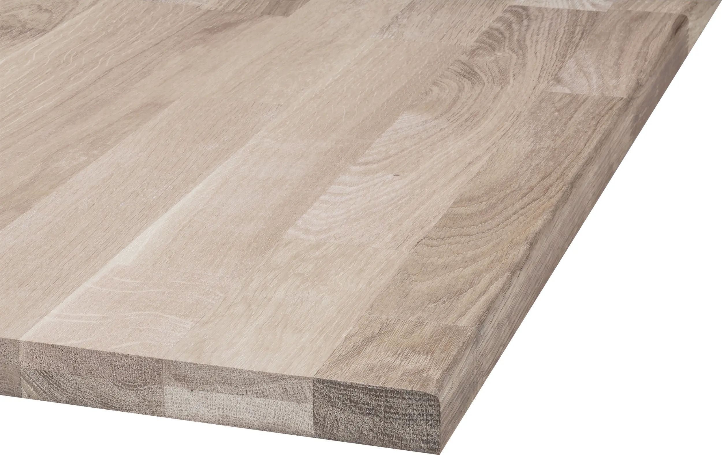 Arbeitsplatte Eiche ungeölt Oberfläche geschliffen 220 x 60 cm, 26 mm