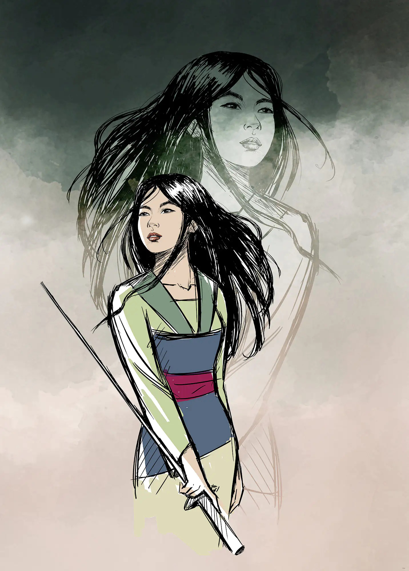 Komar Vlies Fototapete Brave Mulan 200 x 280 cm 