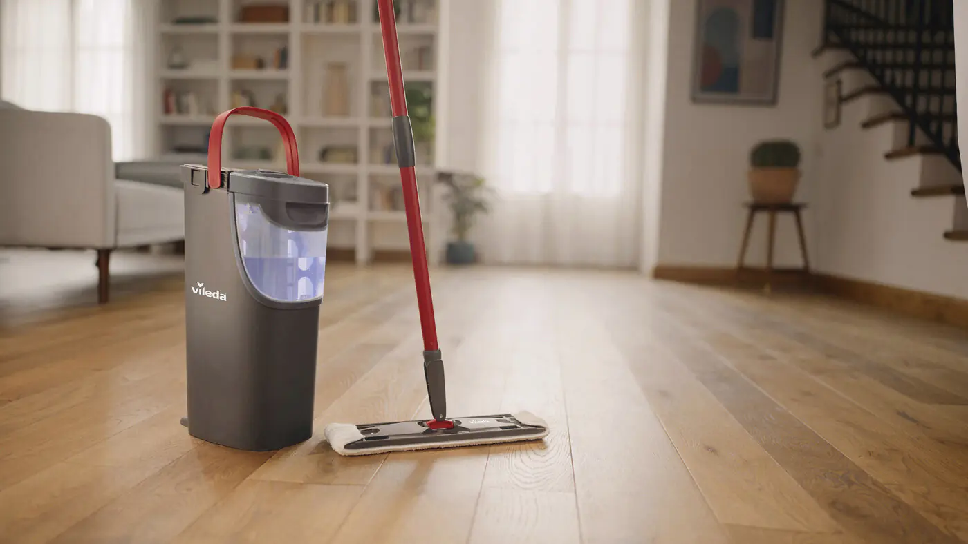 Vileda Bodenwischer Reinigungsset H2PRO Flat Mop 