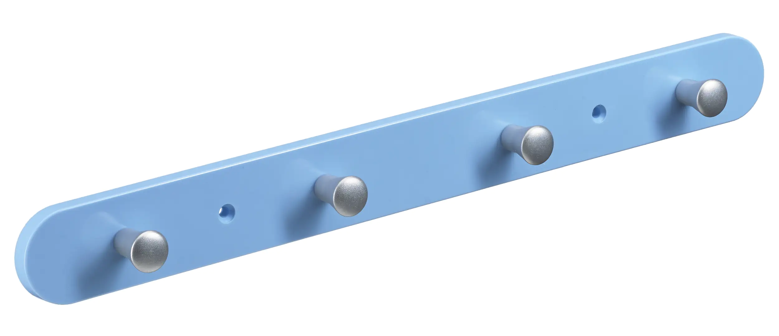 Hettich Garderobenleiste 4 Haken 38,0 x 4,0 x 0,8 cm hellblau