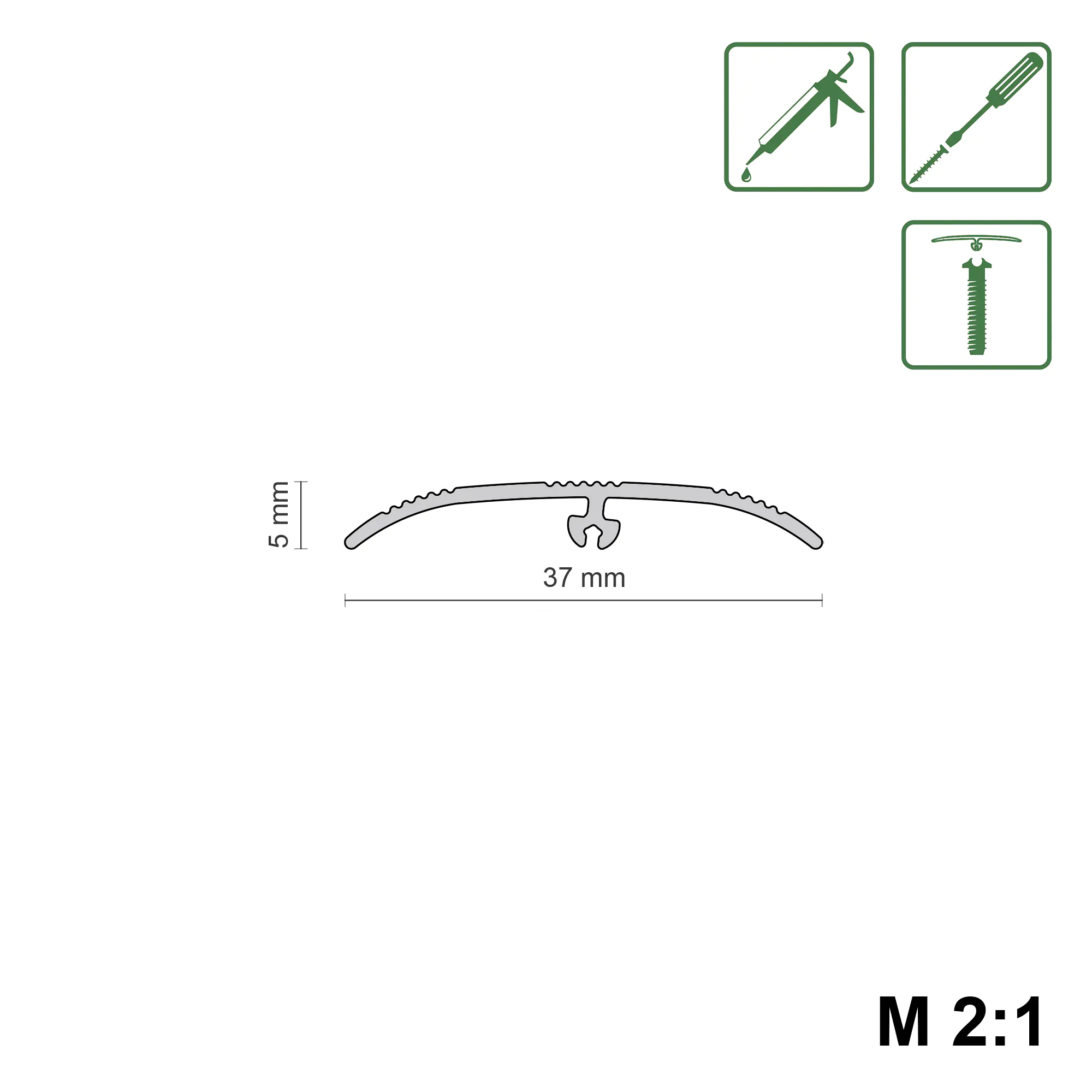 Übergangsprofil 90 cm 37 mm Übergangsprofil 90 cm 37 mm
