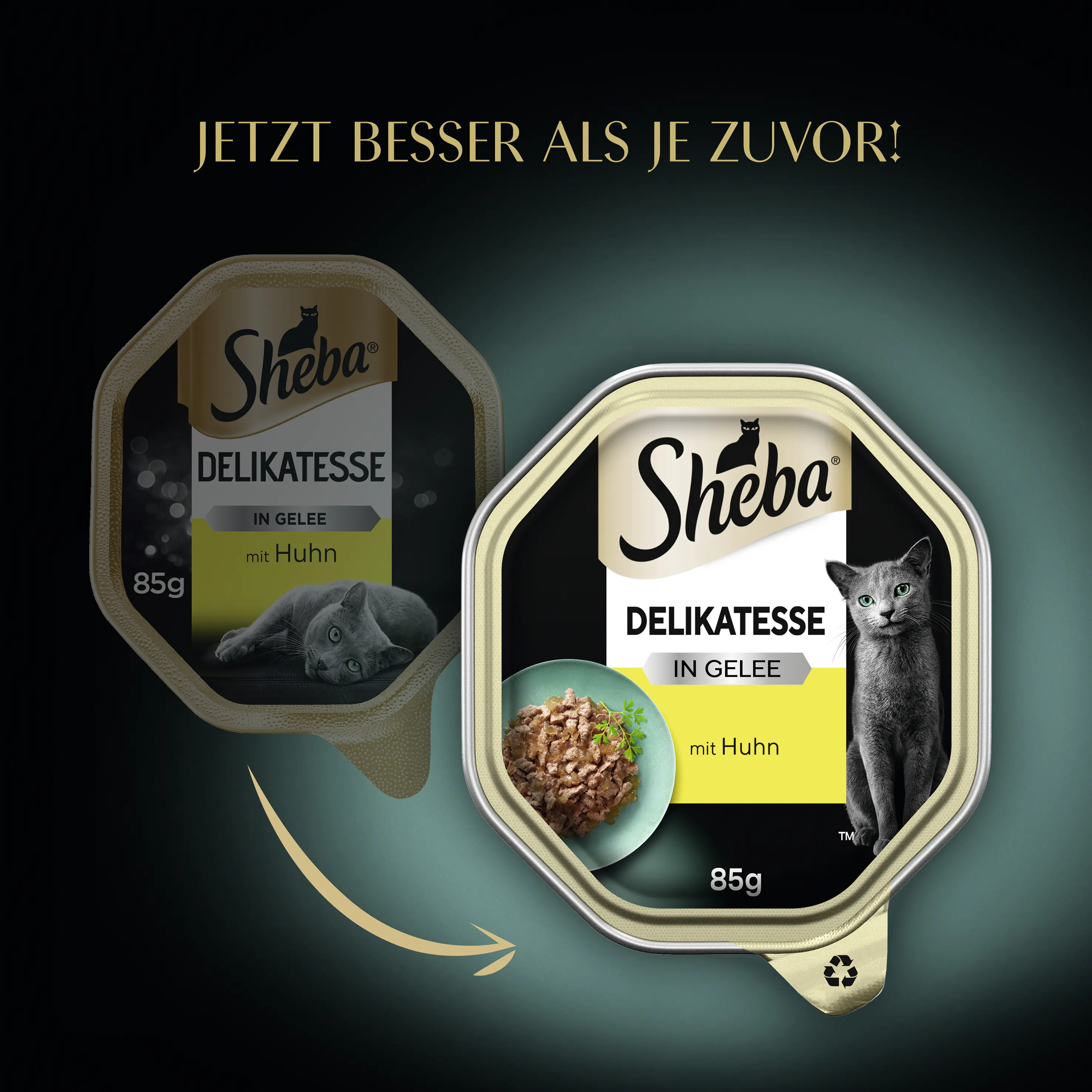 Sheba Delikatesse in Gelee Katzennassfutter Adult 85 g Geschnetzeltes mit Huhn