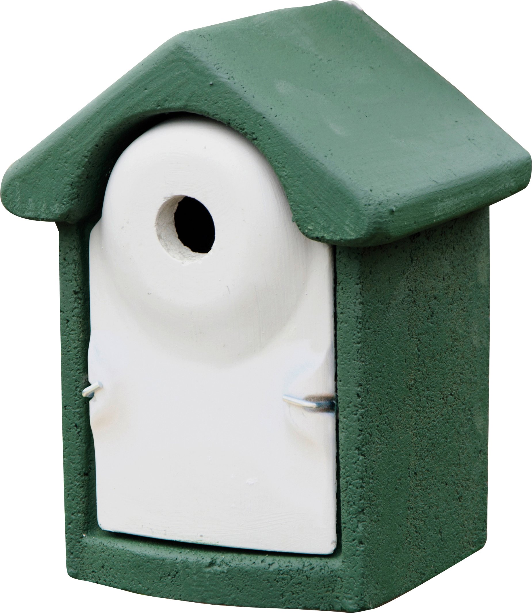 Nistkasten Holzbeton grün/weiß LxBxH: 16,5x18,5x25 cm