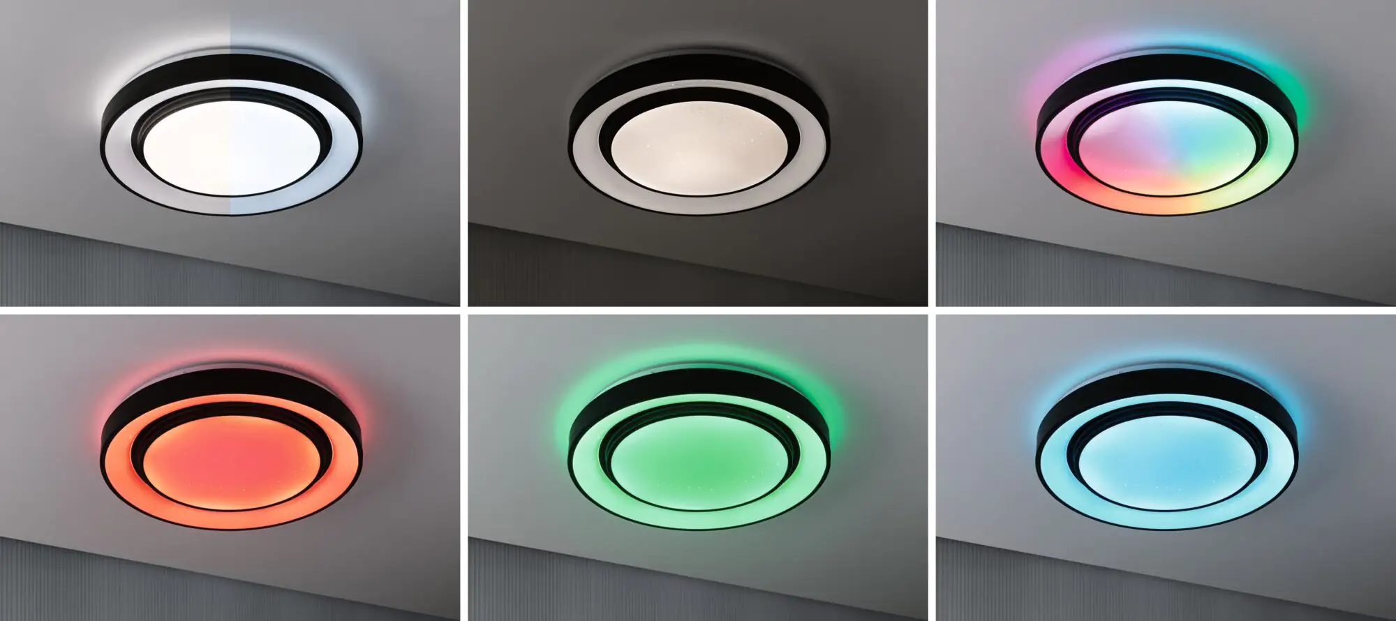 Paulmann LED Deckenleuchte Rainbow schwarz weiß Ø 47,5 cm RGBW