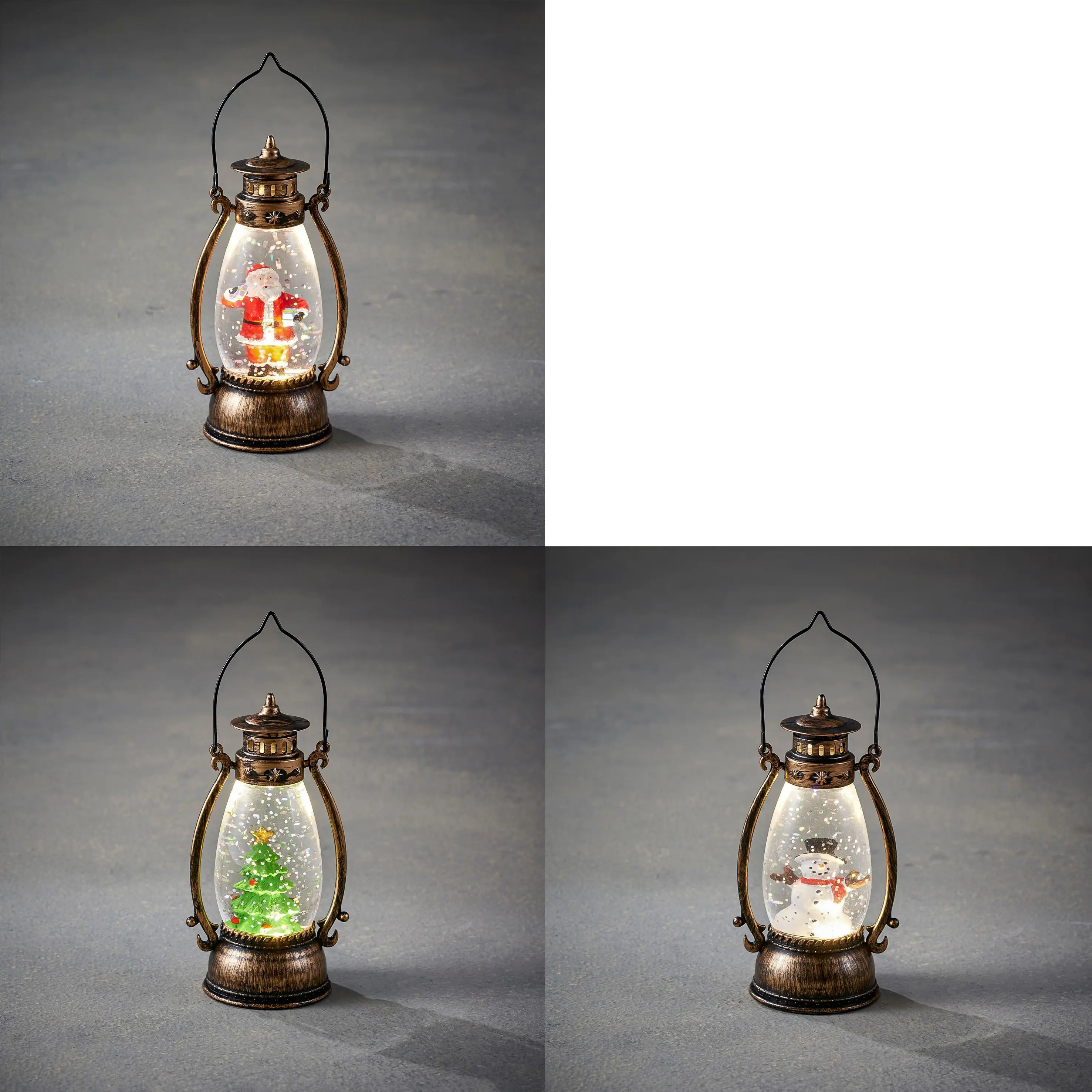 Luca Lightning LED Laterne Weihnachtszenerie 14 cm 3-fach sortiert