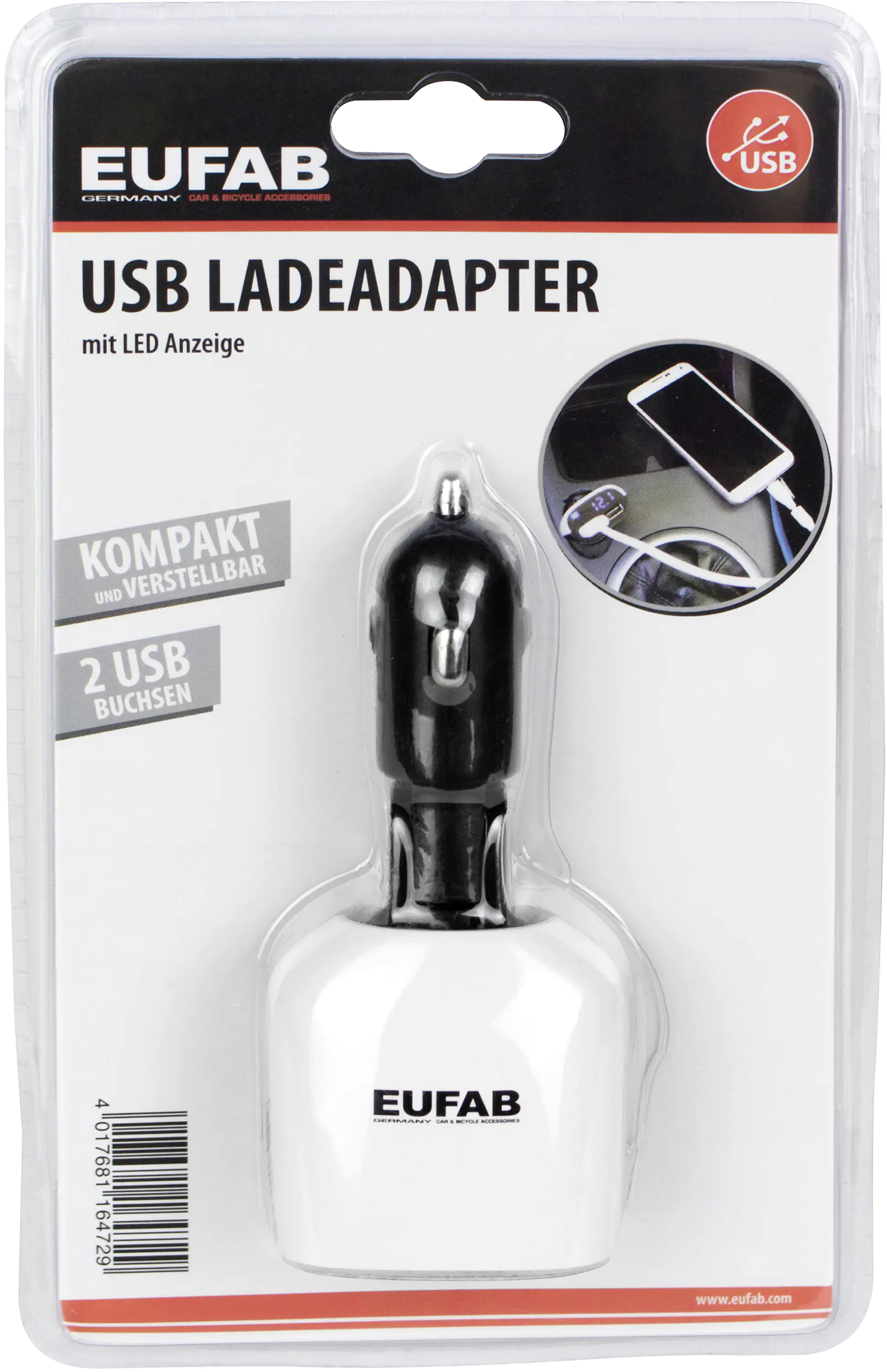 EUFAB USB Ladeadapter mit LED Anzeige EUFAB USB Ladeadapter mit LED Anzeige