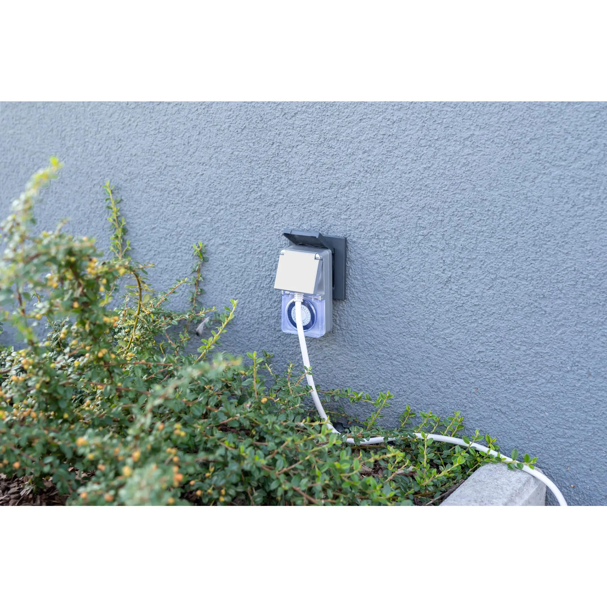 Zeitschaltuhr 3.500 W mit Schutzabdeckung mechanisch, silber, IP44