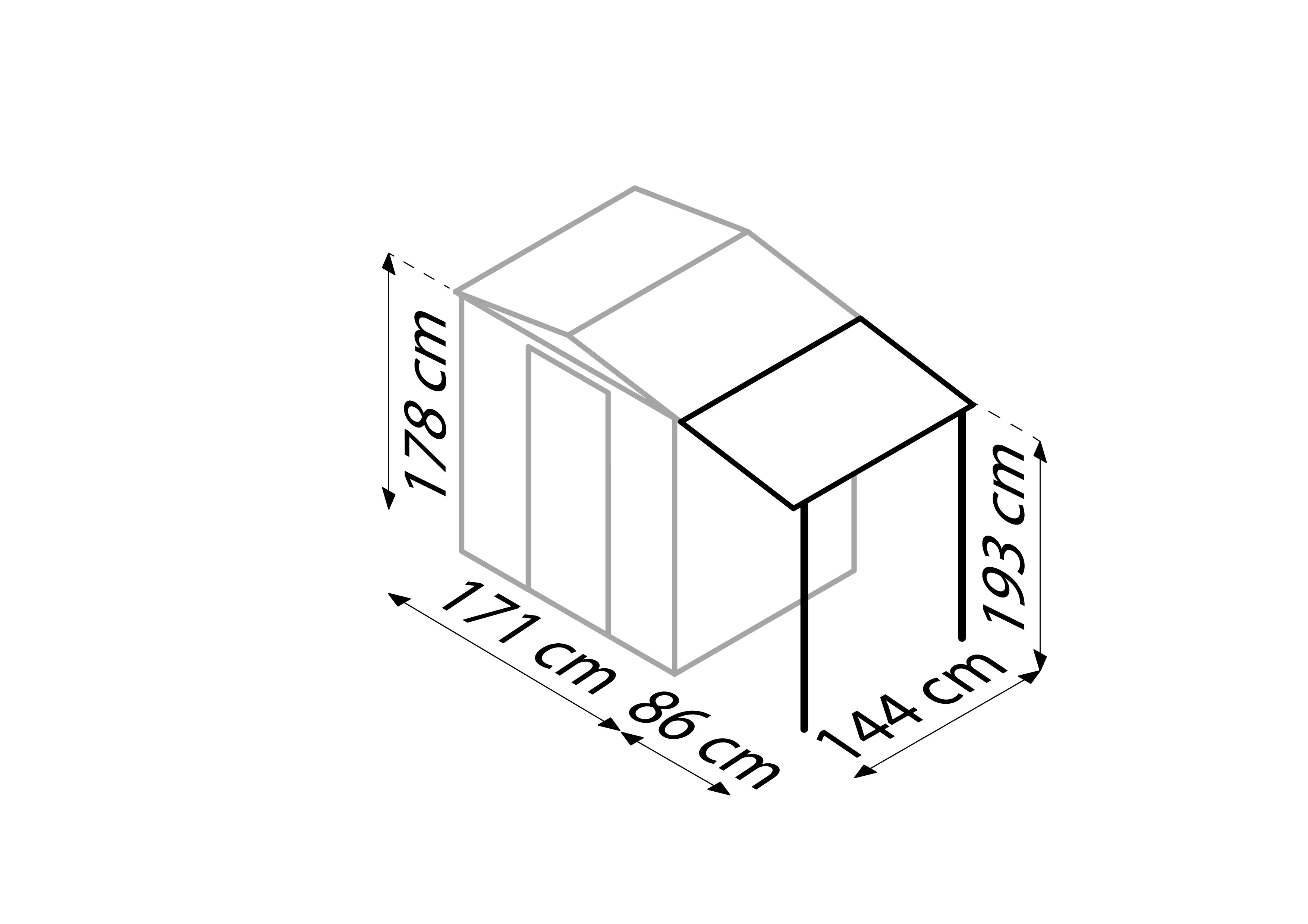 Globel Schleppdach für Gerätehaus Dream 65 anthrazit Globel Schleppdach für Gerätehaus Dream 65 anthrazit
