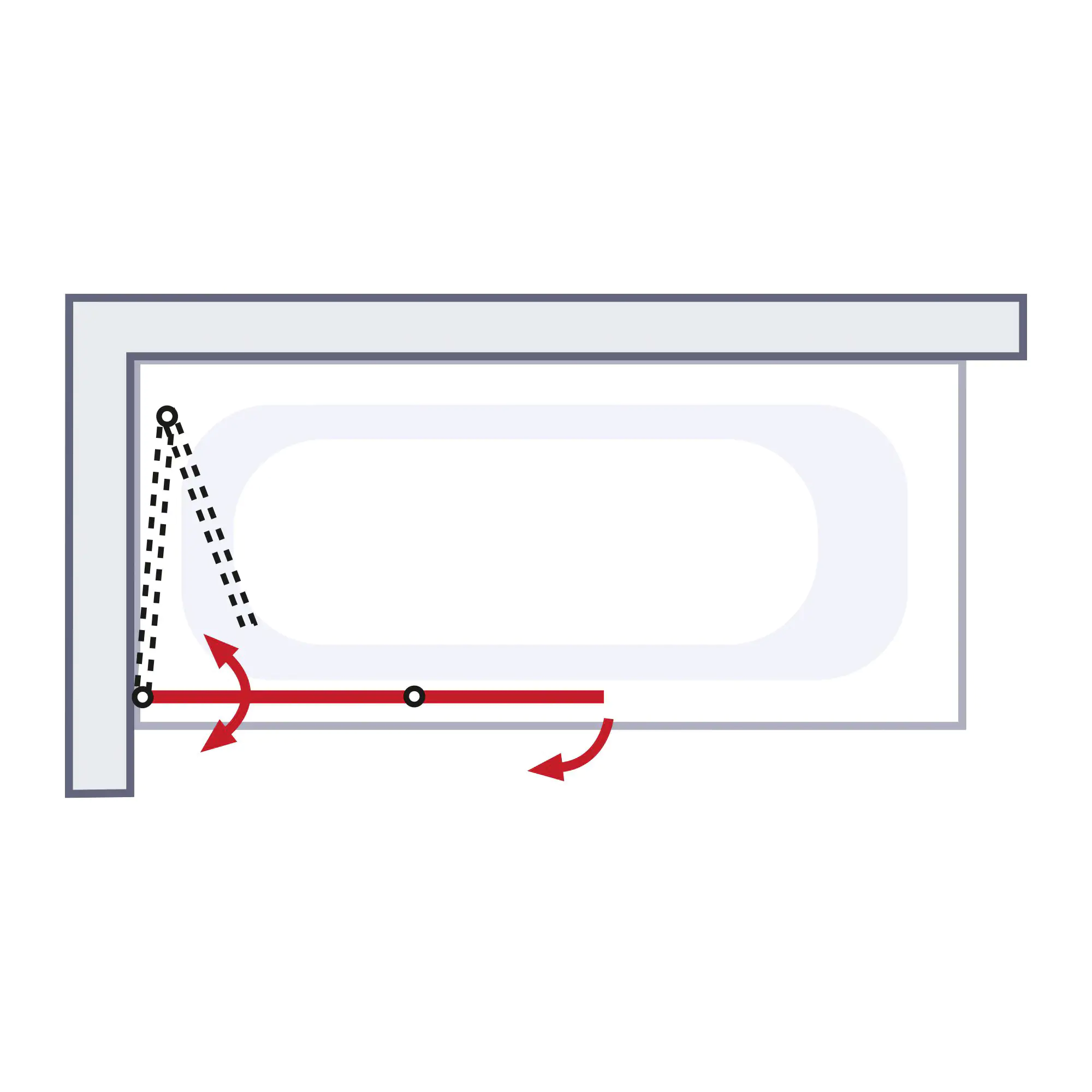 Schulte Badewannenaufsatz D1653 2-tlg. 115 x 140 cm