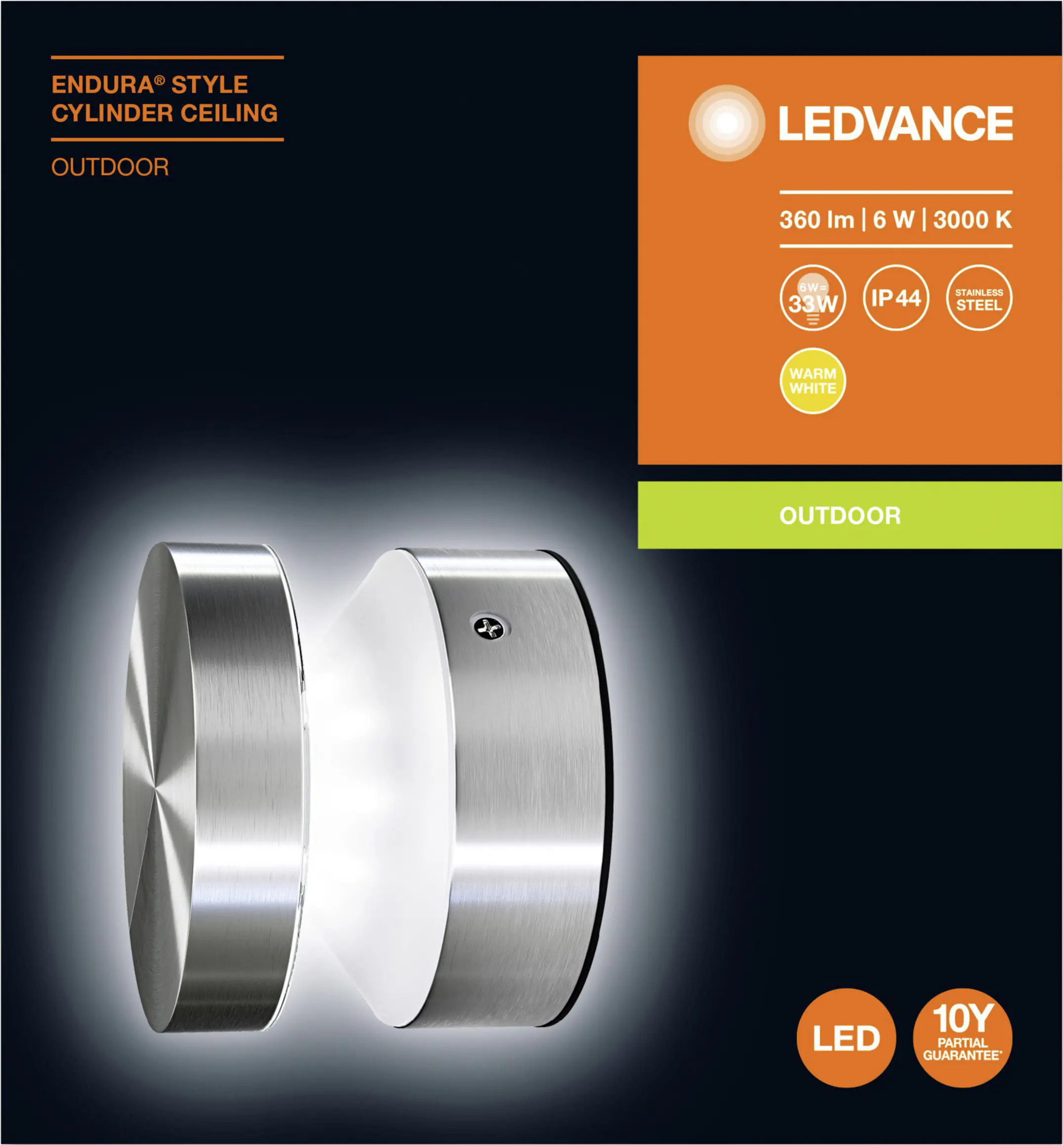 Ledvance Außenleuchte Endura Style Cylinder Ceiling stahl