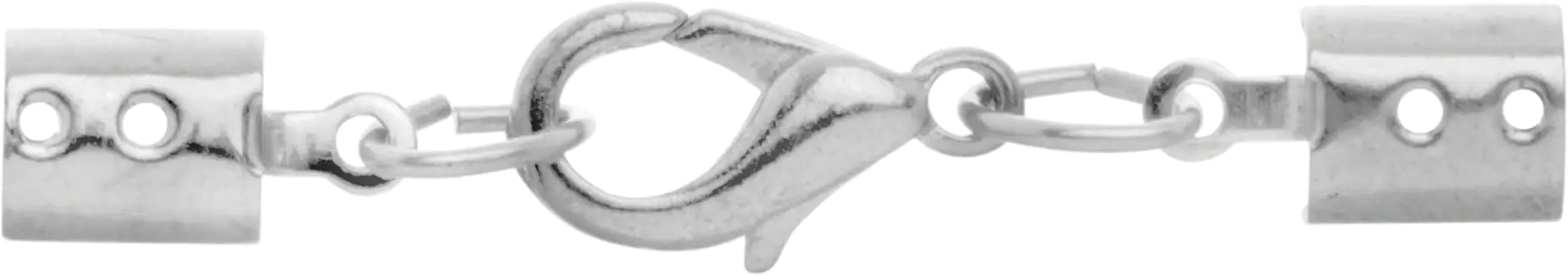 Glorex Lederbandverschluss 3 mm 1 Stück, silberfarben