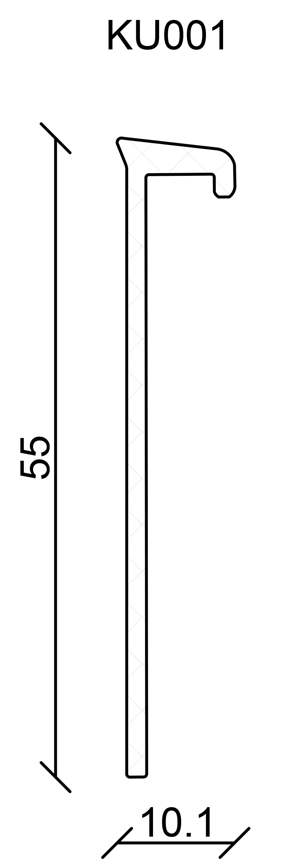 FN Neuhofer Teppicheinschubleiste 250 cm, 55 x 10 mm, weiß
