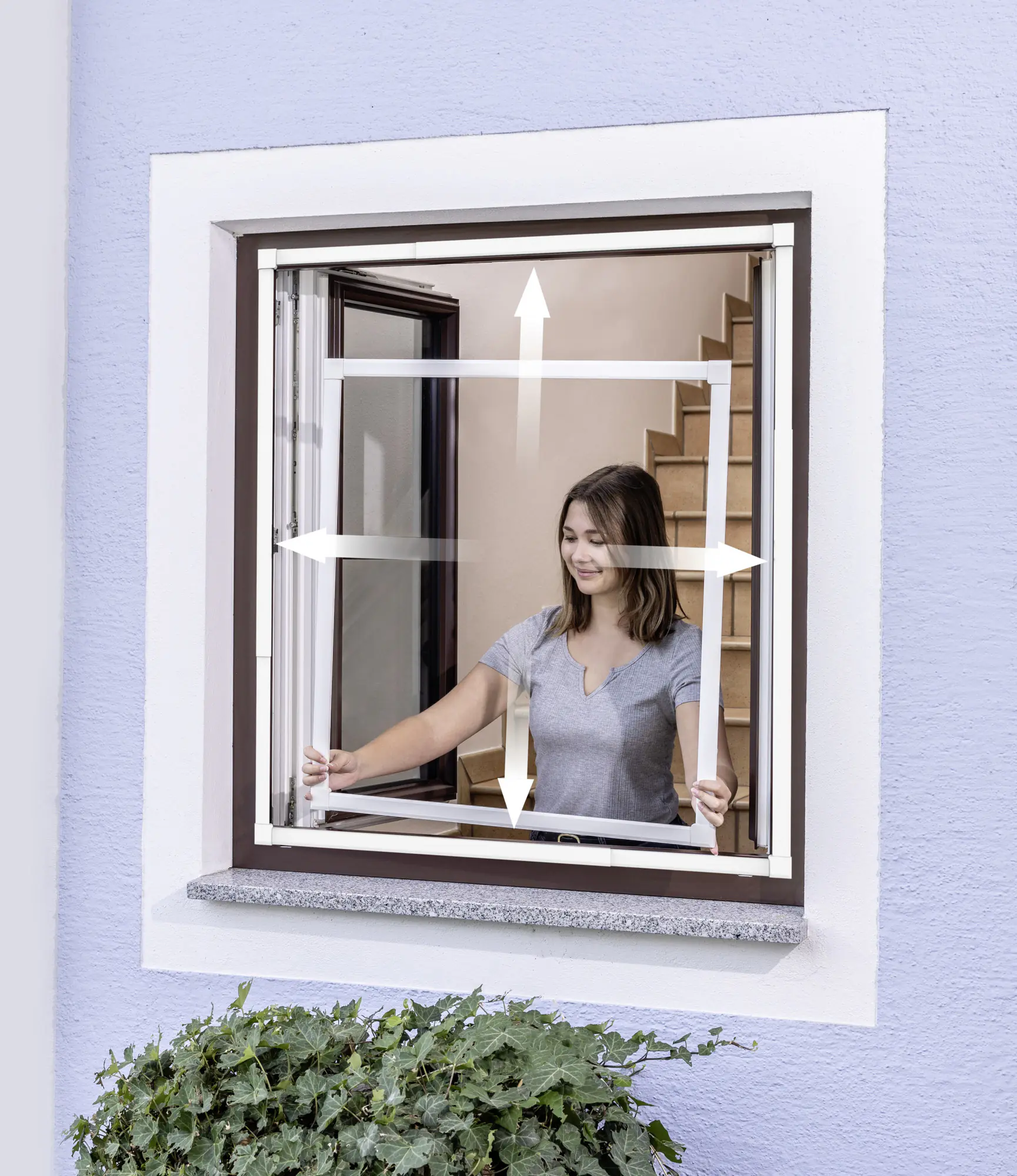 Windhager IS Fliegenschutz-Fenster Click & Protect 130 x 140 cm schwarz/anthrazit