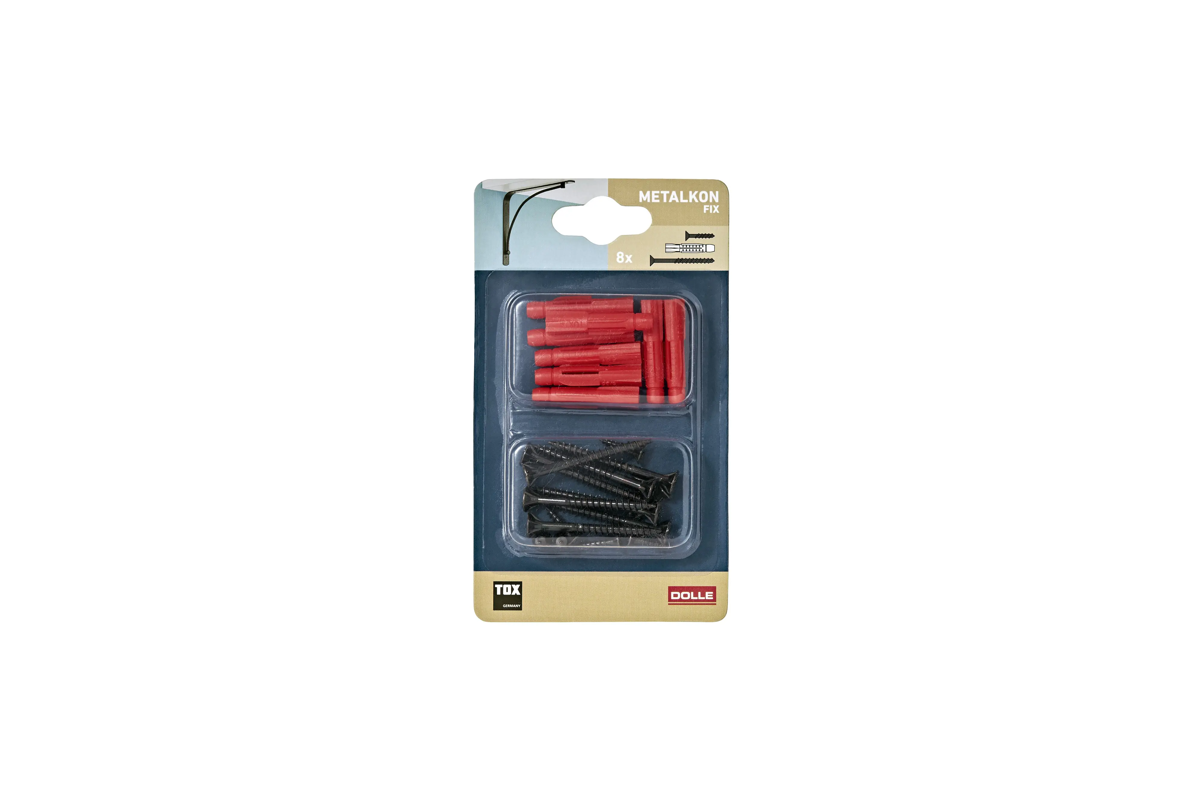 Dolle Befestigungs-Set Metalkonfix 3,5 x 16 mm schwarz 8 Stück