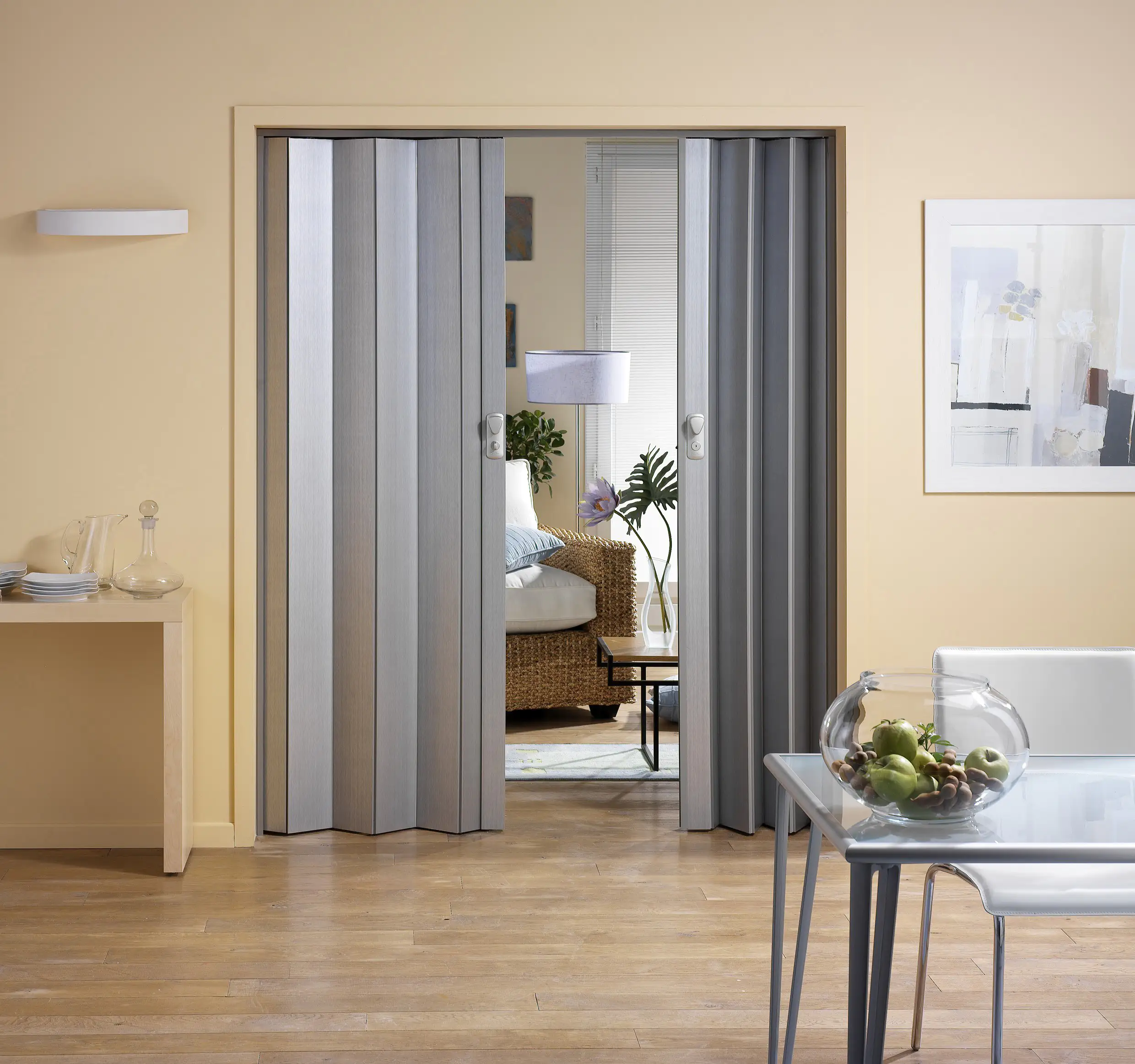 Grosfillex Falttür Spacy Lärche grau 84 x 205 cm