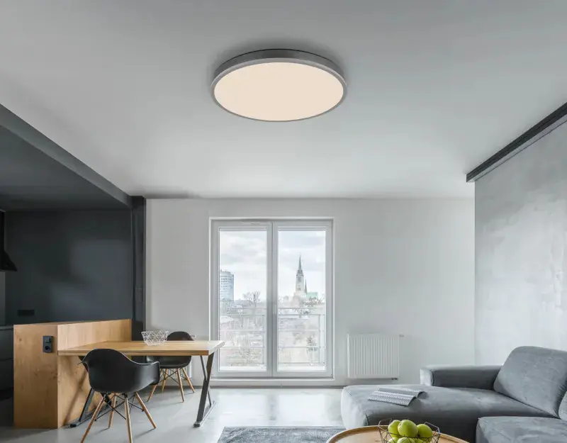 Globo Deckenleuchte Doro Ø 60 x 8,5 cm silber CCT