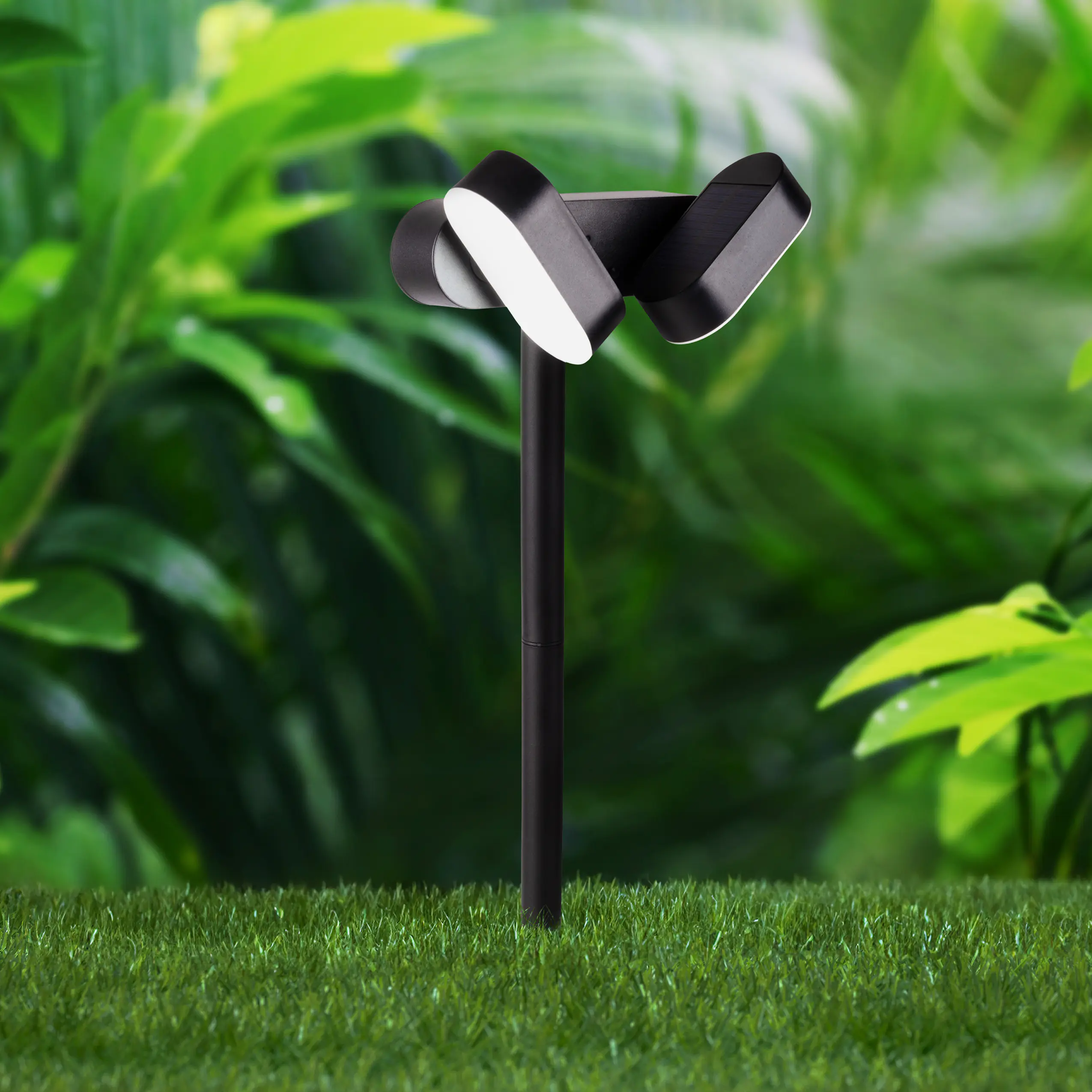 Light & More Solarleuchte Erdspieß mit Bewegungsmelder schwarz