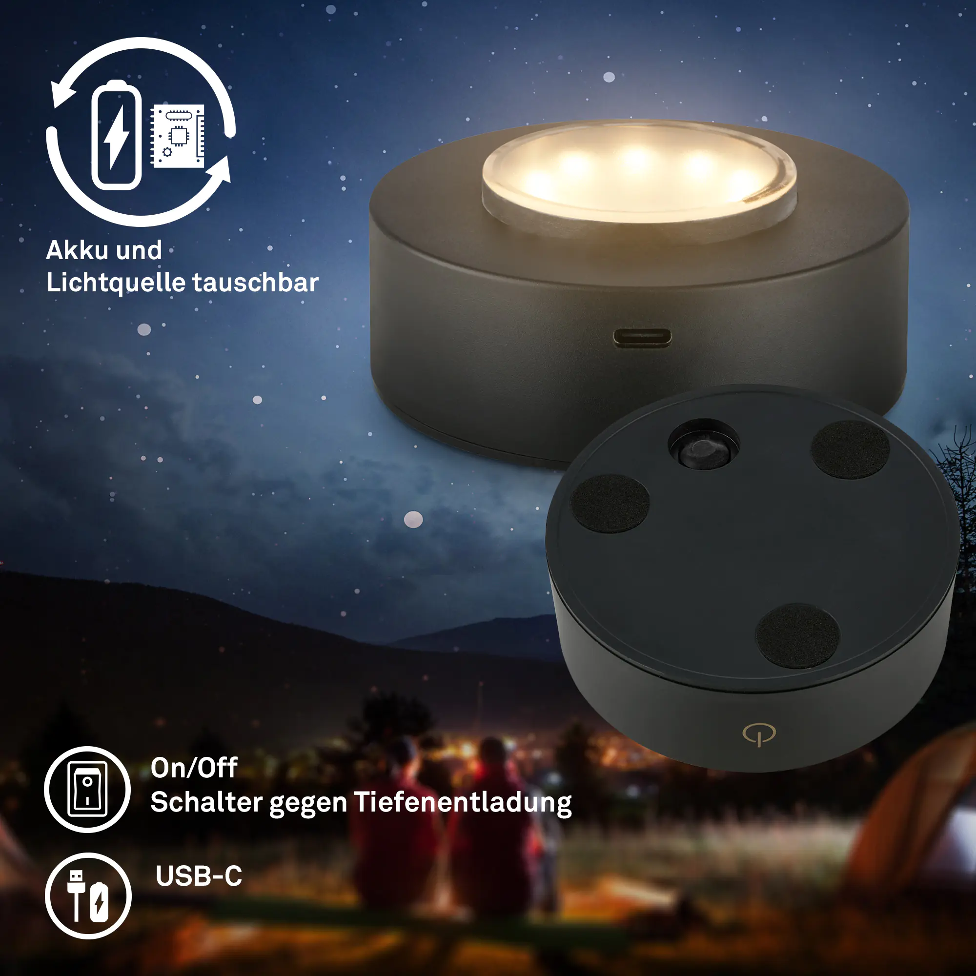 Briloner LED Akku-Tischleuchte Sunora blau 15 cm warmweiß dimmbar Briloner LED Akku-Tischleuchte Sunora blau 15 cm warmweiß dimmbar