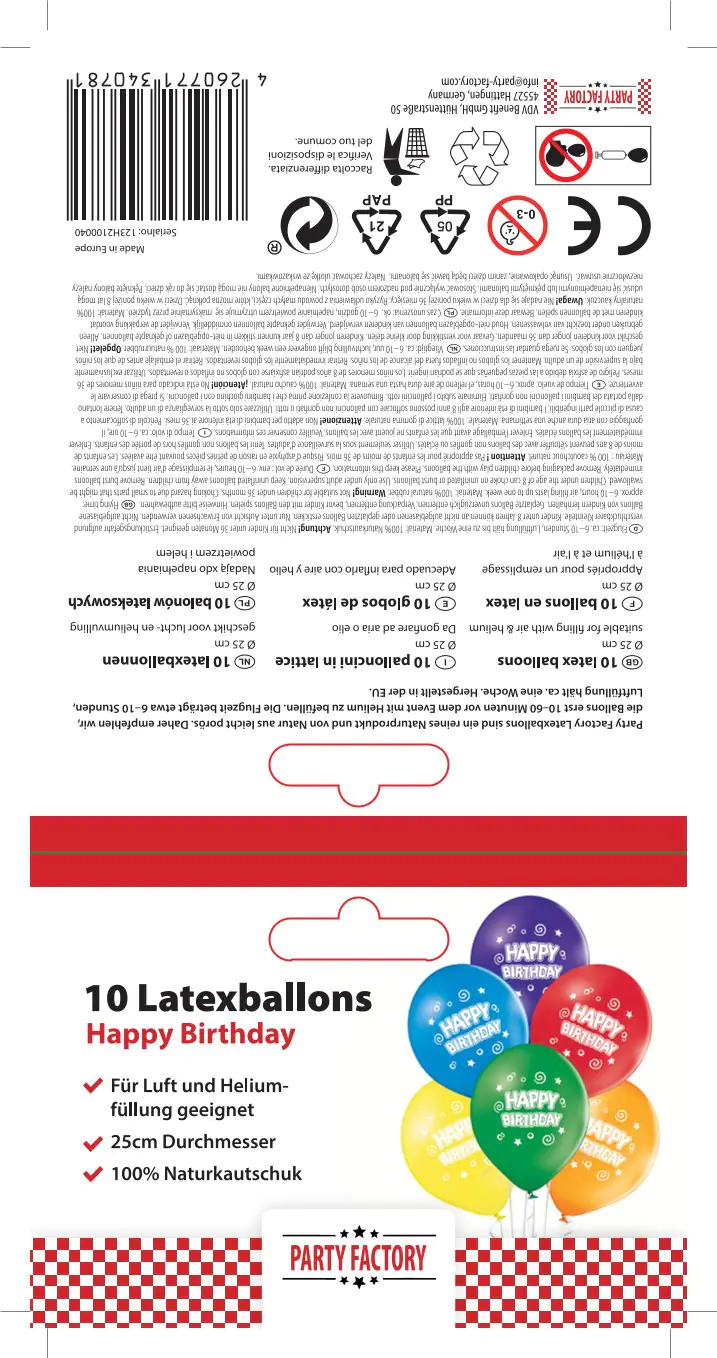 Luftballons Happy Birthday Latex bunt 10 Stück Luftballons Happy Birthday Latex bunt 10 Stück