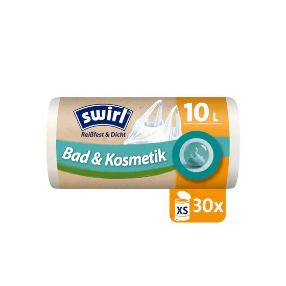 Swirl® Müllbeutel mit Tragegriff Reißfest & Dicht 10 L 30 Stück