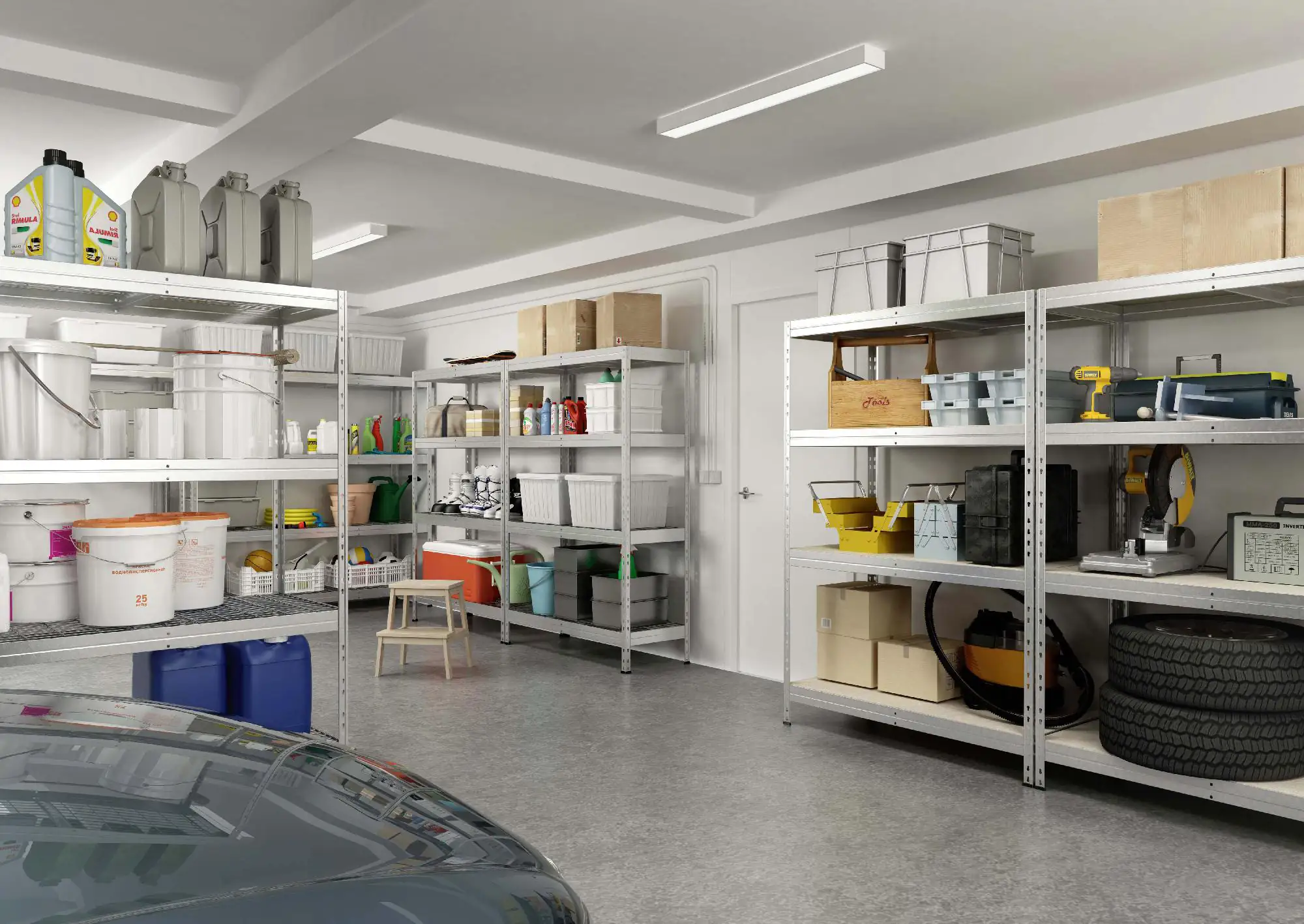 Rivet Metallsteckregal L 180 x 120 x 50 cm 5 Holzböden 1500 kg