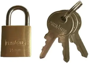 Primaster Vorhängeschloss Messing 32 mm inkl. 3 Schlüssel Primaster Vorhängeschloss Messing 32 mm inkl. 3 Schlüssel
