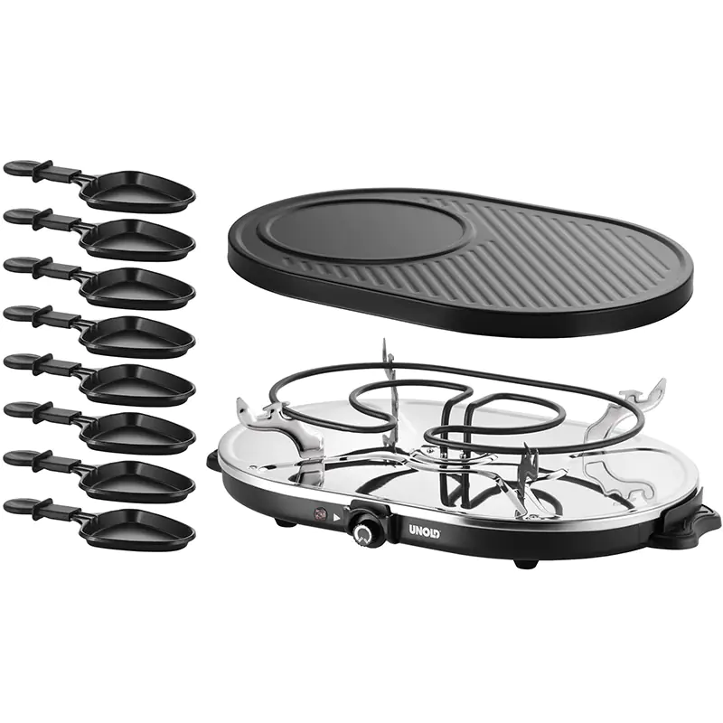 Unold Raclette Gourmet 8 Pfännchen 1.200 Watt Unold Raclette Gourmet 8 Pfännchen 1.200 Watt