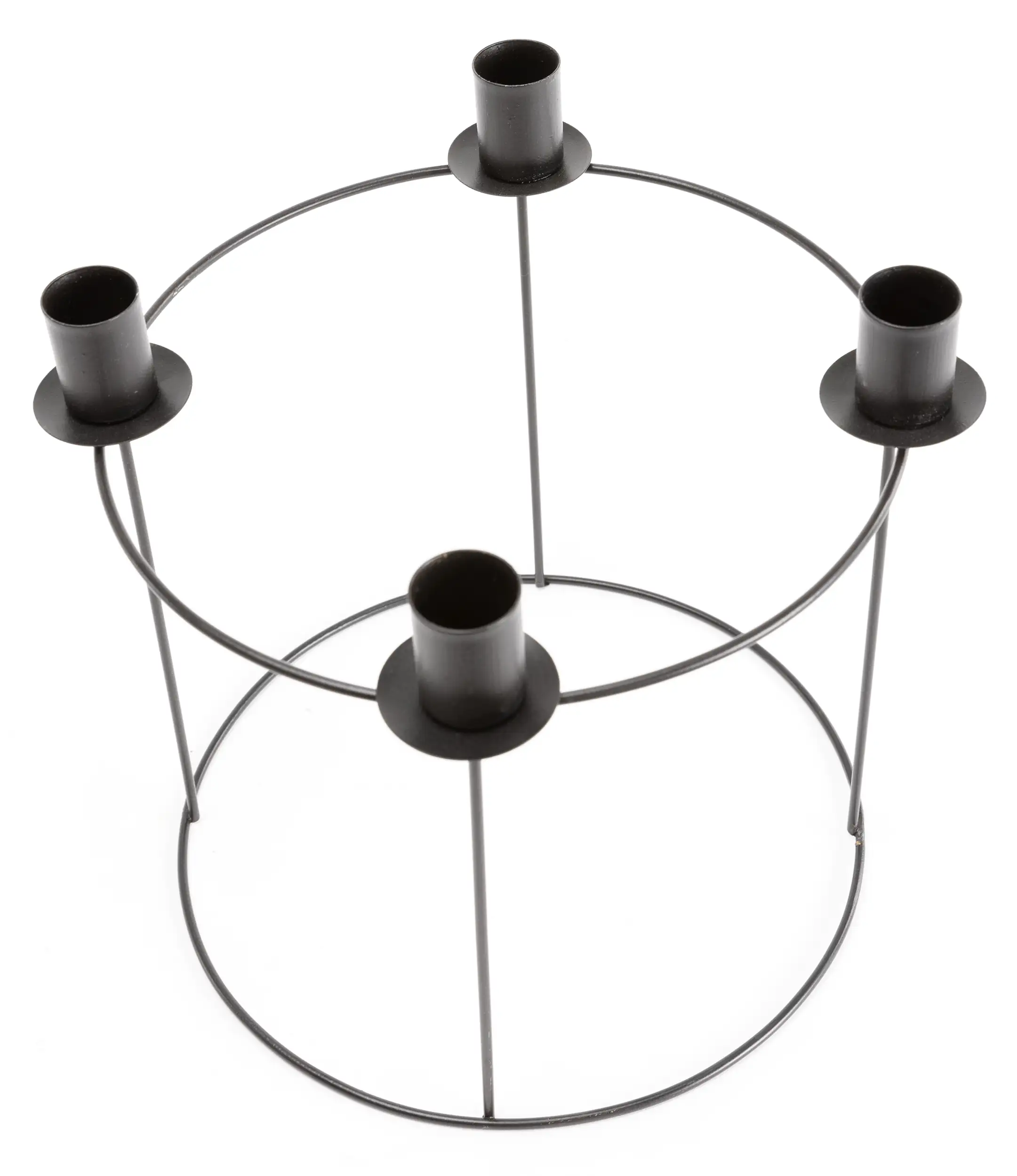 4333692394352_02 TrendLine Adventskranz Metall Ø 24,5 x 20 cm schwarz