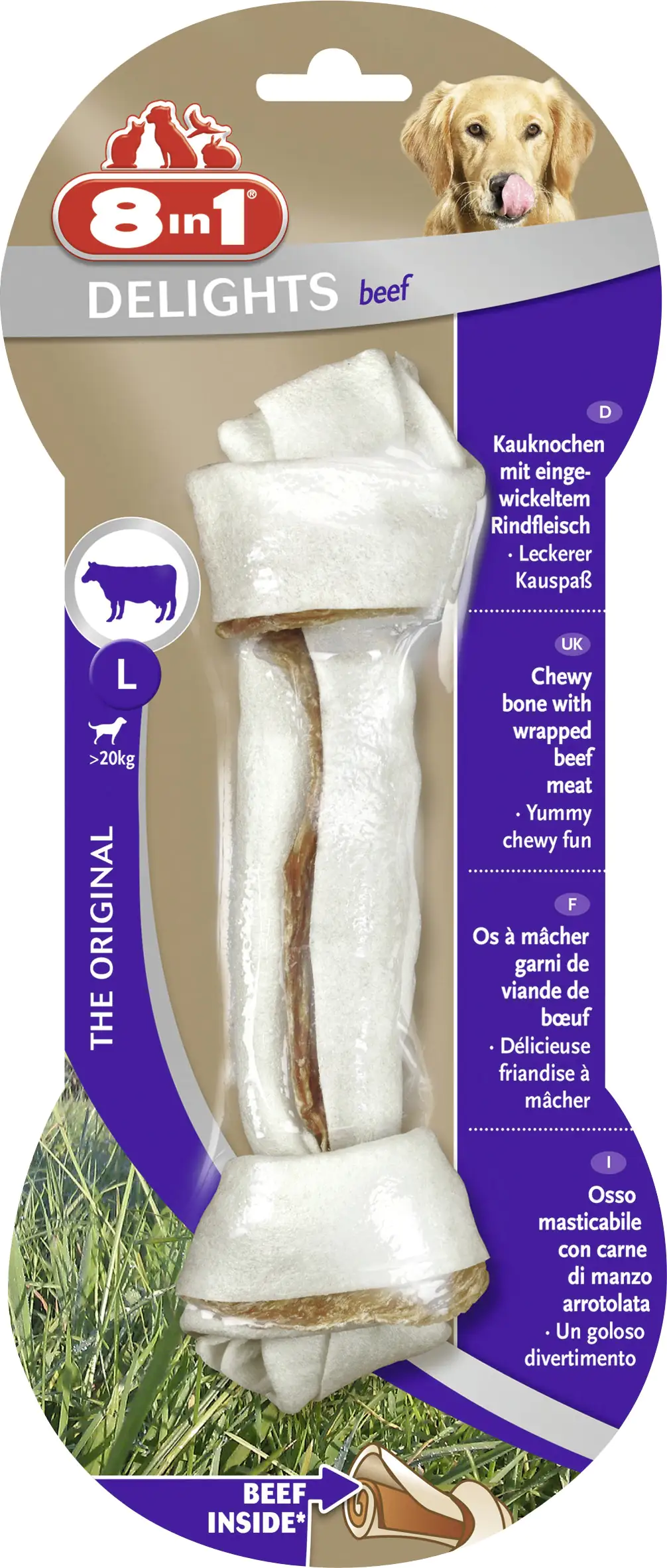 8in1 Delights Kauknochen Beef L 8in1 Delights Kauknochen Beef L