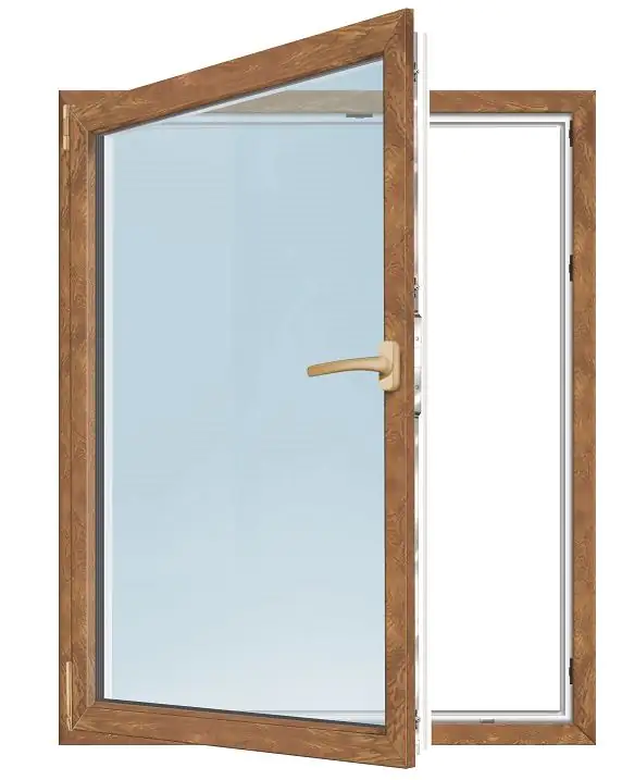 Meeth Fenster 80 x 125 cm DIN links 1 flügelig DrehKipp golden Oak