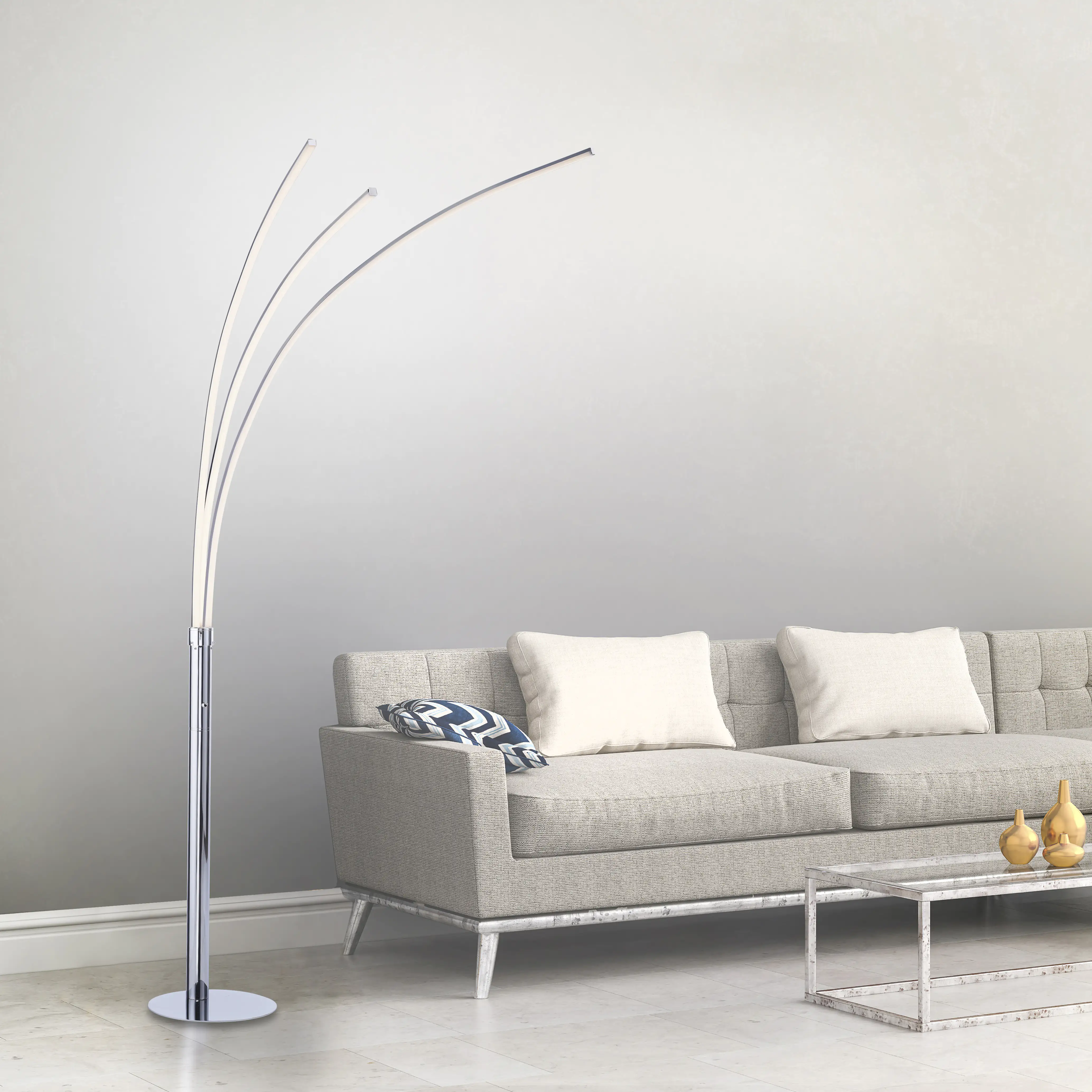 JustLight LED Stehleuchte Maja chrom