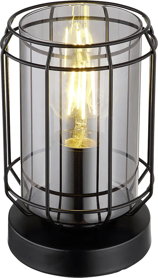 Globo Tischleuchte Kammi schwarz 20 x 13,1 cm E27, max. 60 W, dimmbar