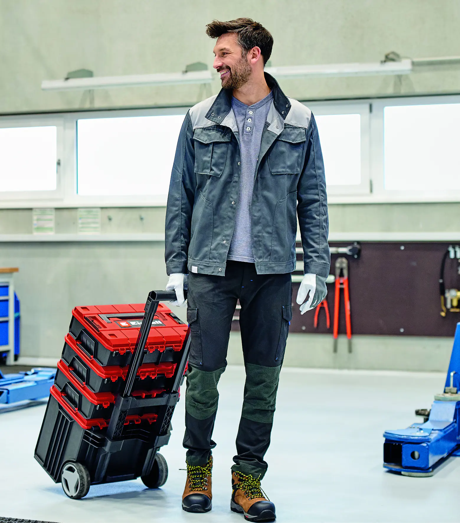 Einhell Systemkoffer E-Case Tower Werkzeug-Trolley