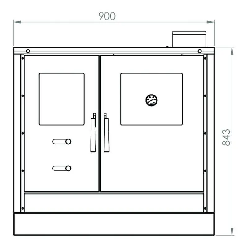 Firefix Küchenherd MAAS Stahlverkleidung weiß mit einer Edelstahlfront 83 kW