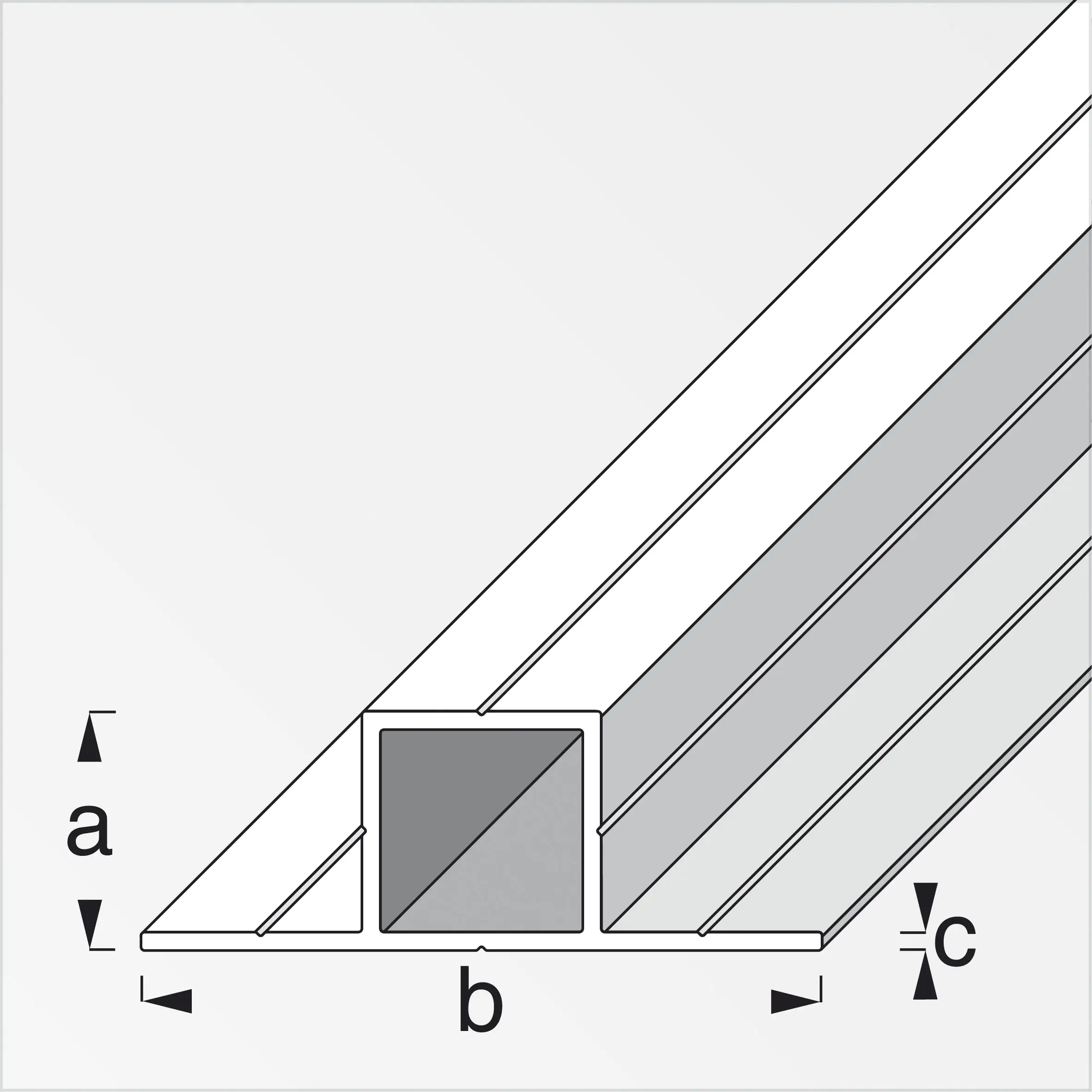 alfer Quadratrohr, 2 Schenkel 180º 1 m, 7.5 x 20.5 x 1 mm Alu roh blank alfer Quadratrohr, 2 Schenkel 180º 1 m, 7.5 x 20.5 x 1 mm Alu roh blank