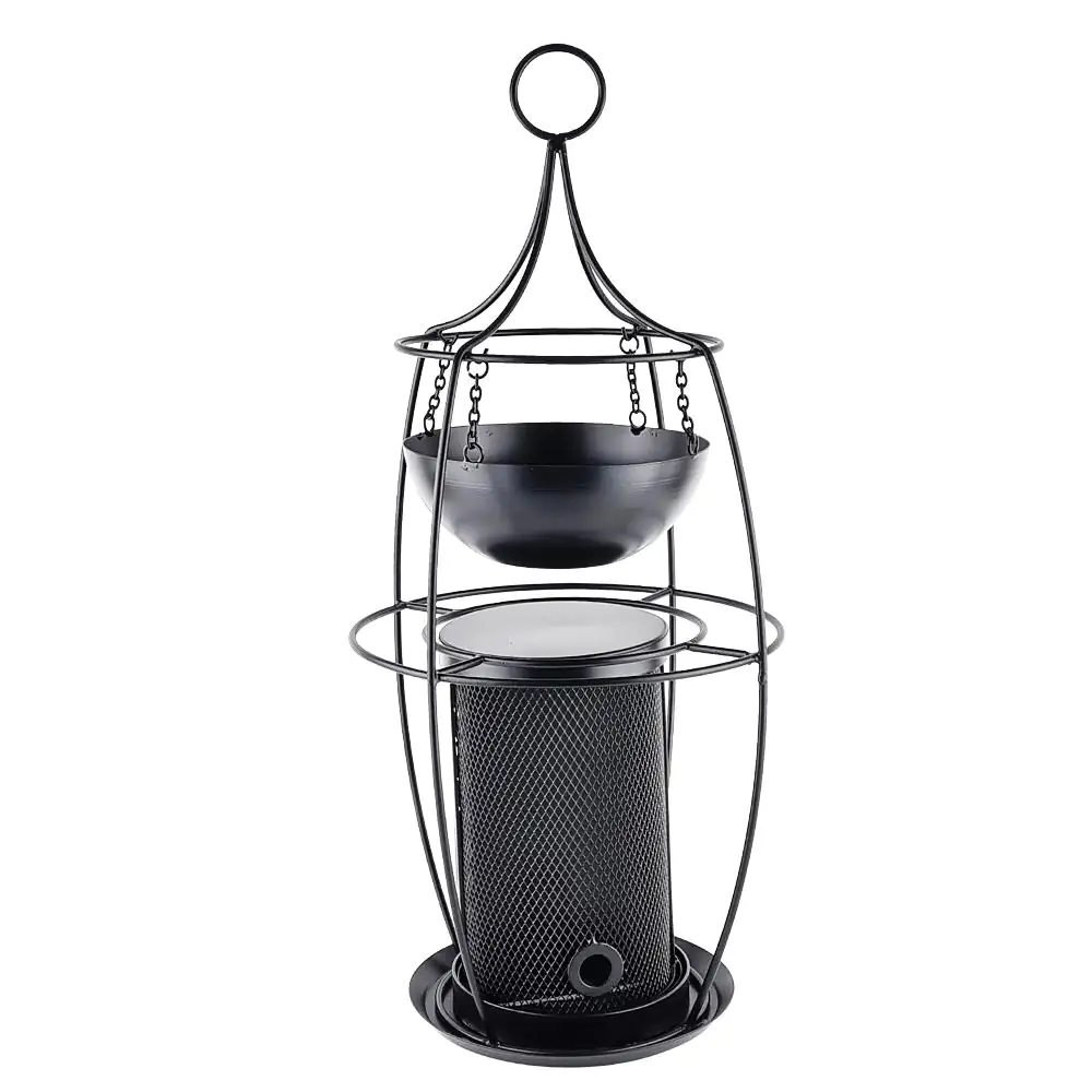 Nobby Futtersäule mit Pflanzschale Ø 21,5 x 49 cm, 2 x ca. 800 ml, schwarz