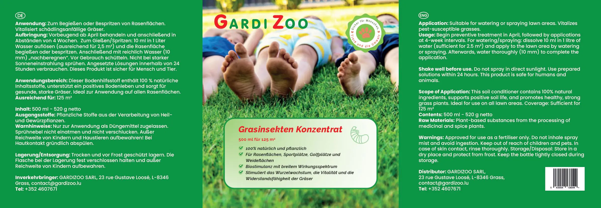 GardiZoo Grasinsekten-Konzentrat 500 ml wehrt Grasmilben und Zecken ab GardiZoo Grasinsekten-Konzentrat 500 ml wehrt Grasmilben und Zecken ab