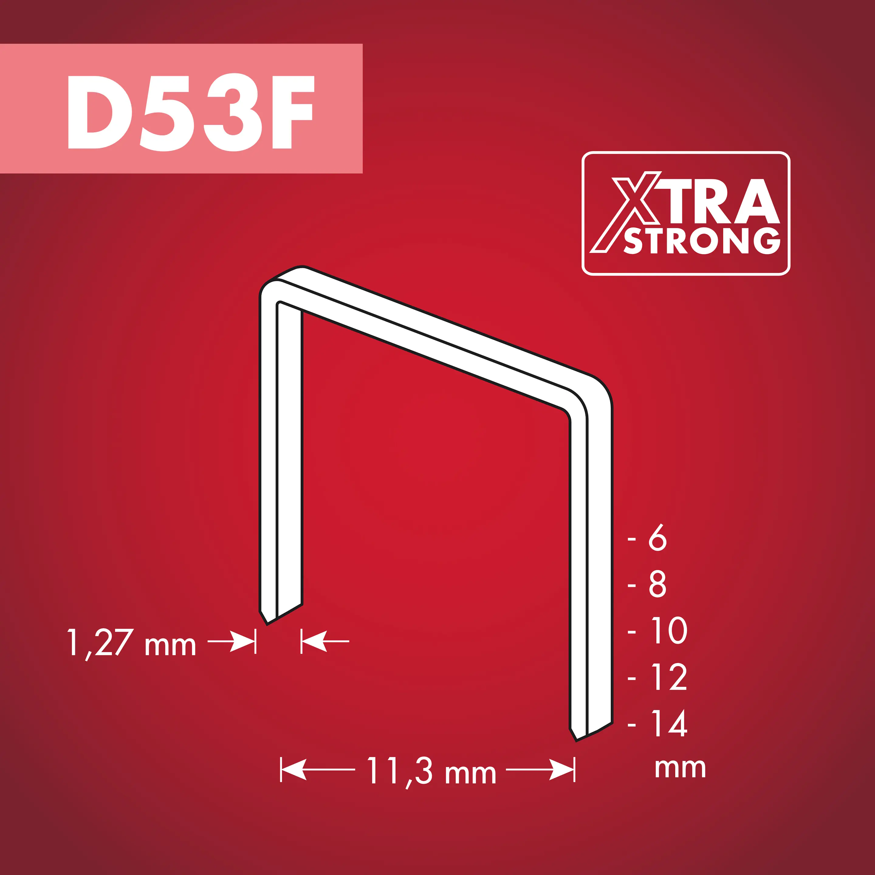 Arrow Tackerklammer Flachtdraht D53F 10 mm Folie 1000 Stück