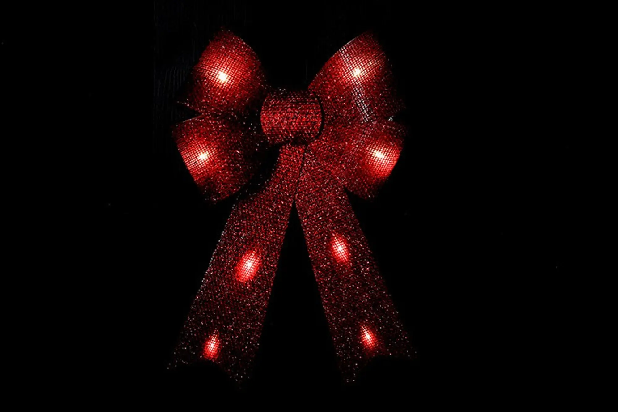 Flamingo LED-Schleife Sanna Weihnachten mit Timer 56 x 41 cm warmweiß rot