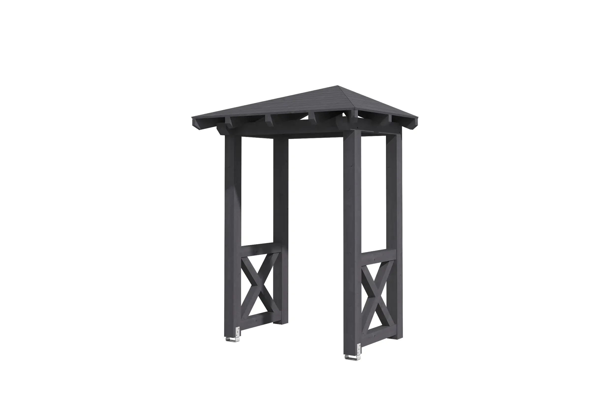 SKAN HOLZ Vordach Wesel Typ 4 188 x 126 cm, lasiert in Schiefergrau