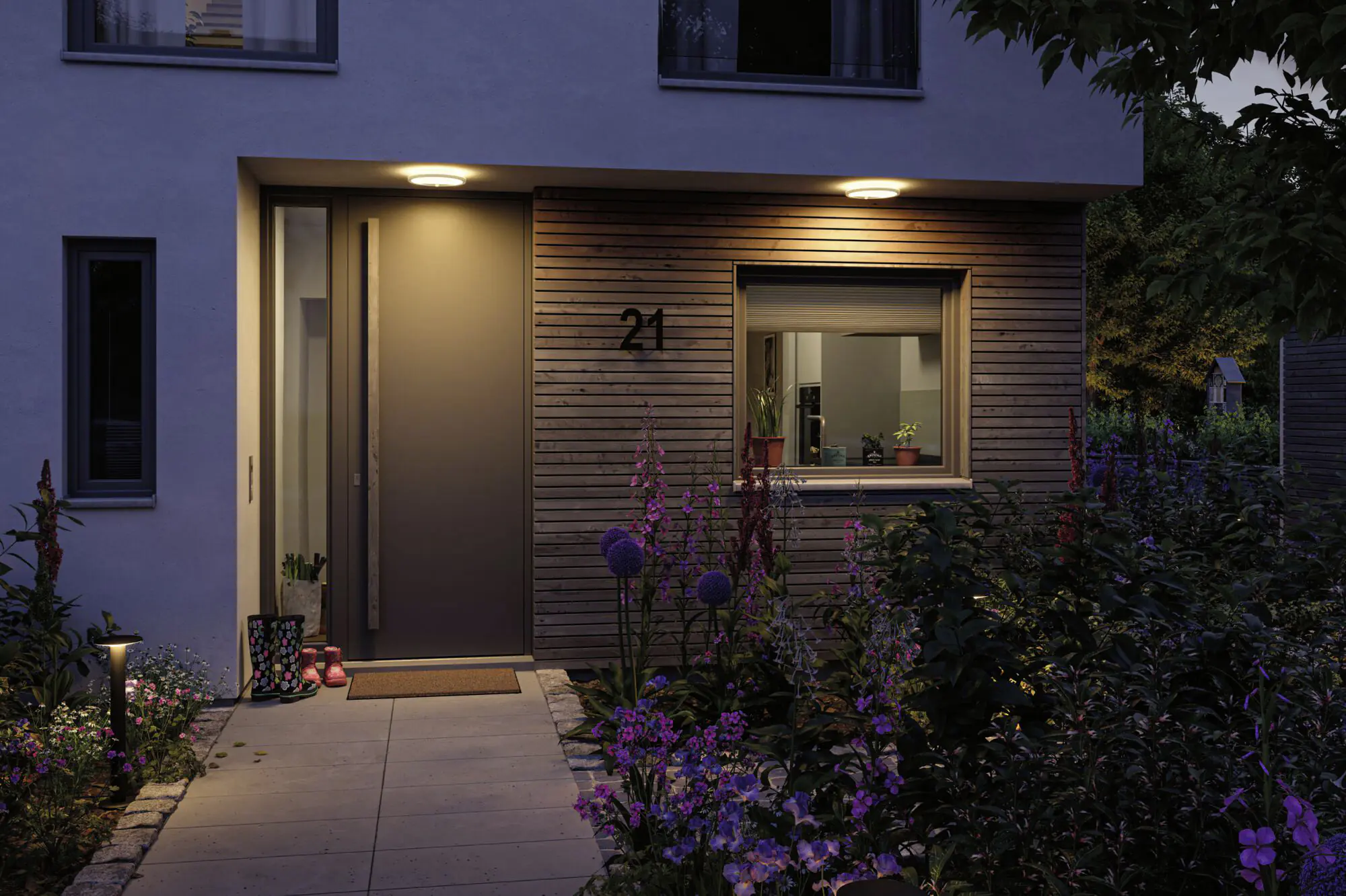 Paulmann LED Außenleuchte Lamina Backlight insect friendly Ø 28cm mit Bewegungsmelder