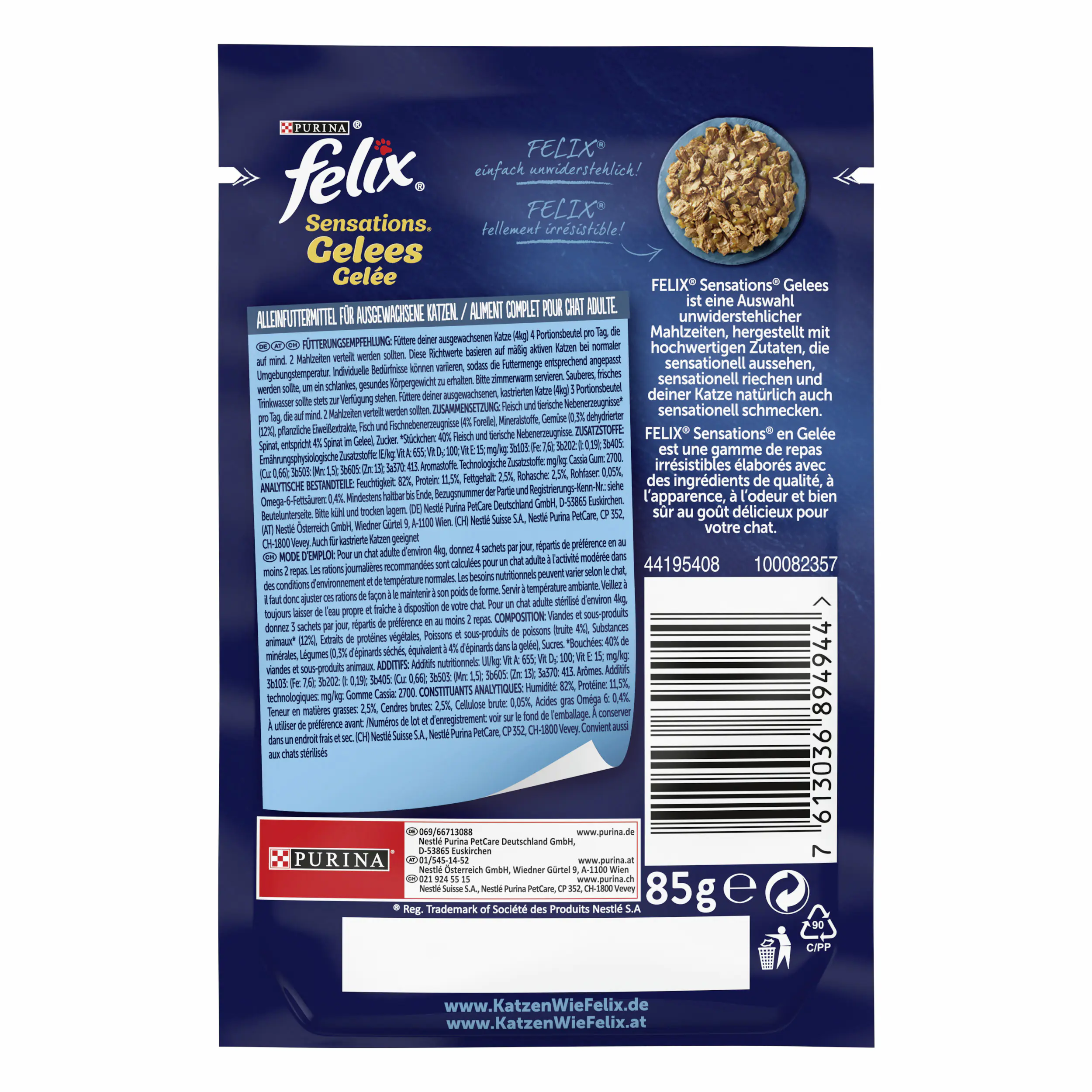 Felix Sensations Gelees Forelle & Spinat 85 g