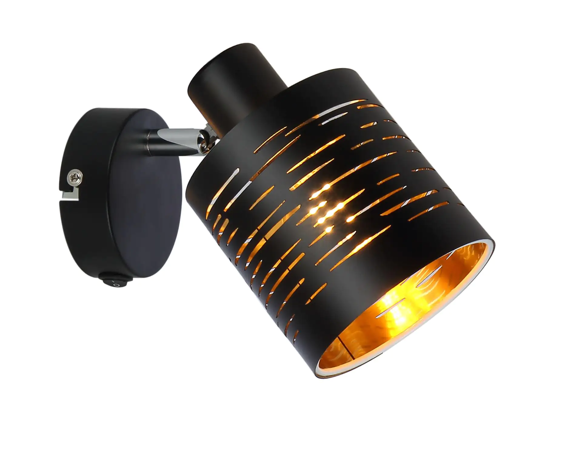 9007371398072_1 Globo 1er Spot Tunno schwarz-gold 14,5 x 10 cm E14, max. 15 W